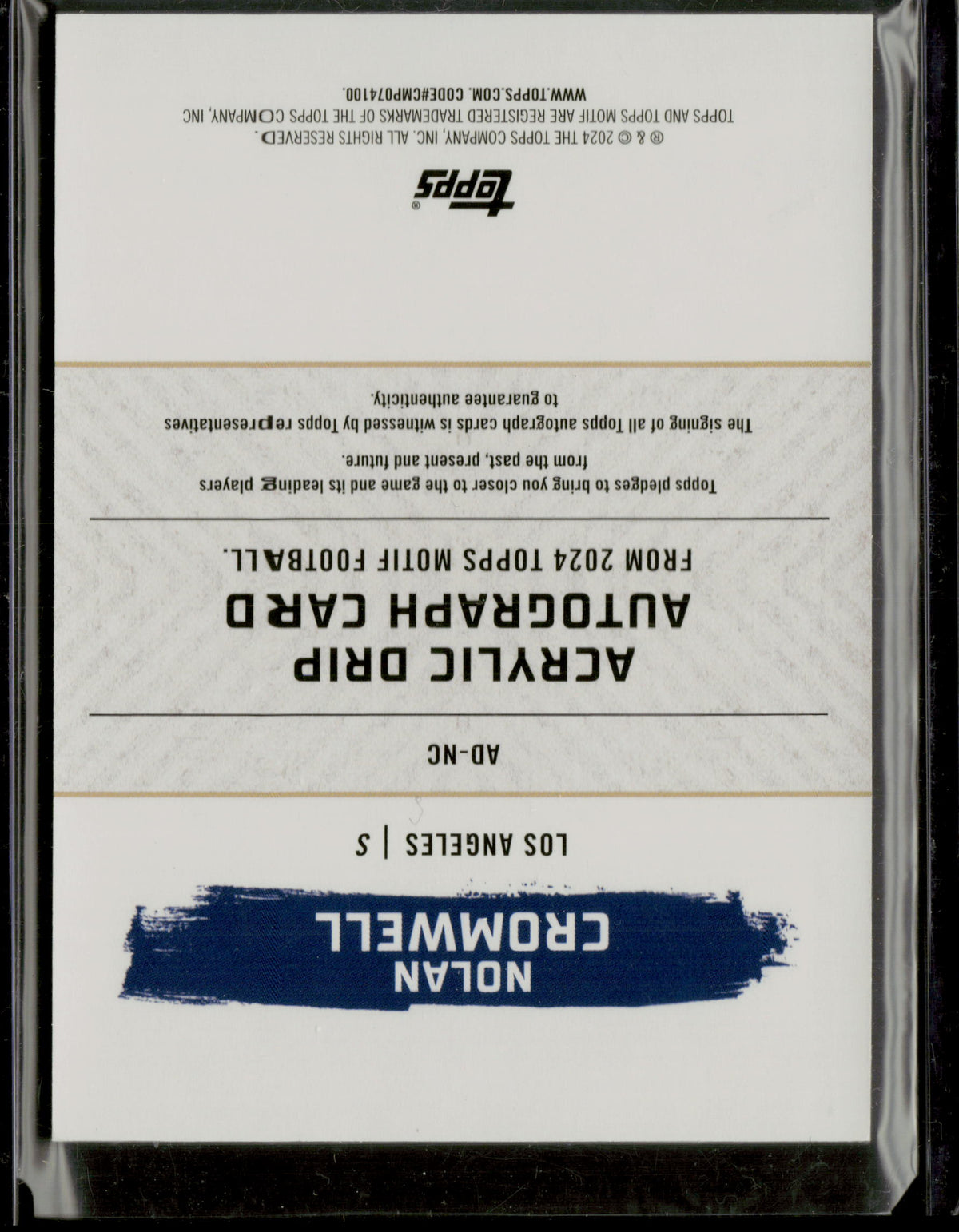 2024 Topps Motif Acrylic Drip Nolan Cromwell #AD-NC 66/80