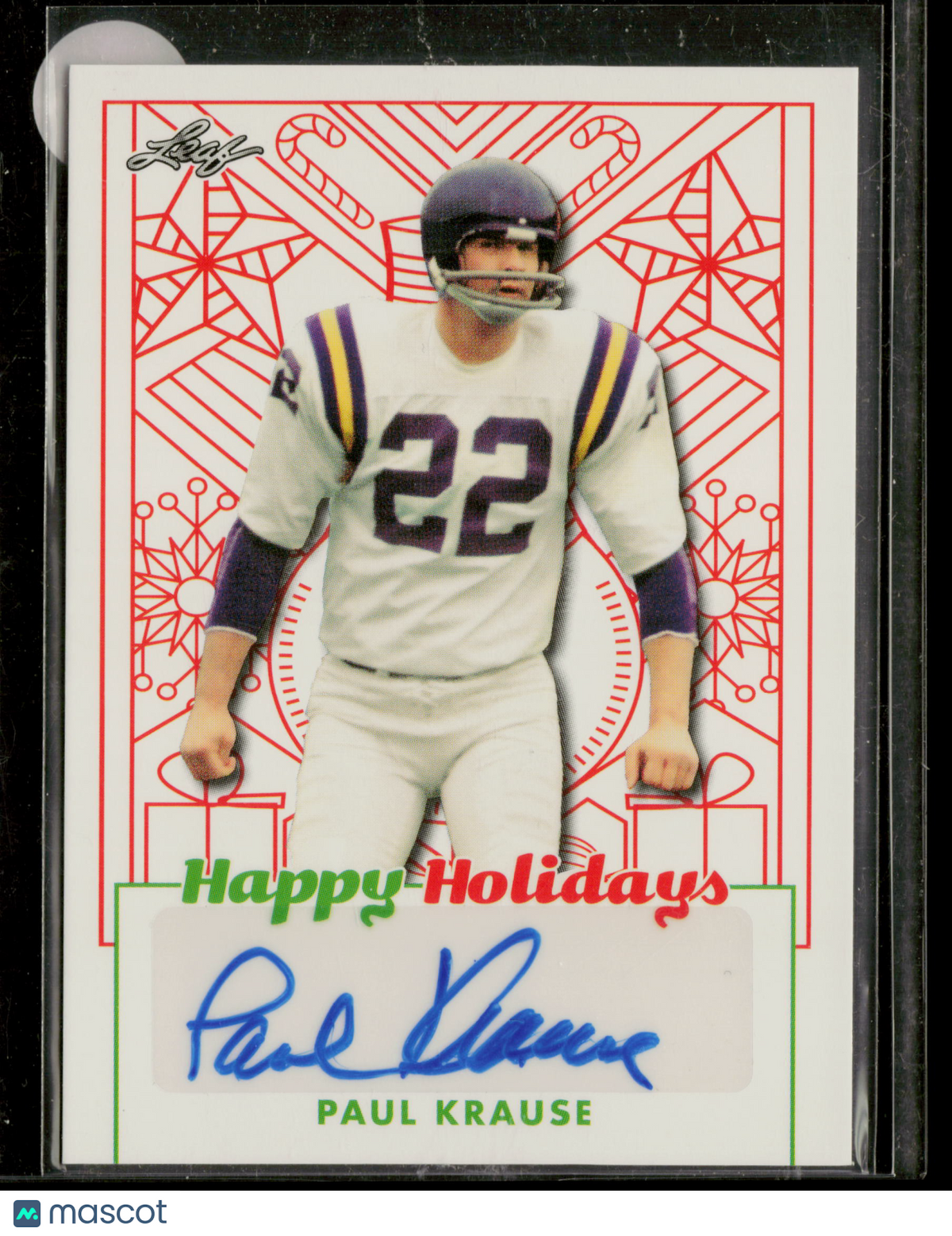 2023 Leaf Happy Holidays Paul Krause #M9
