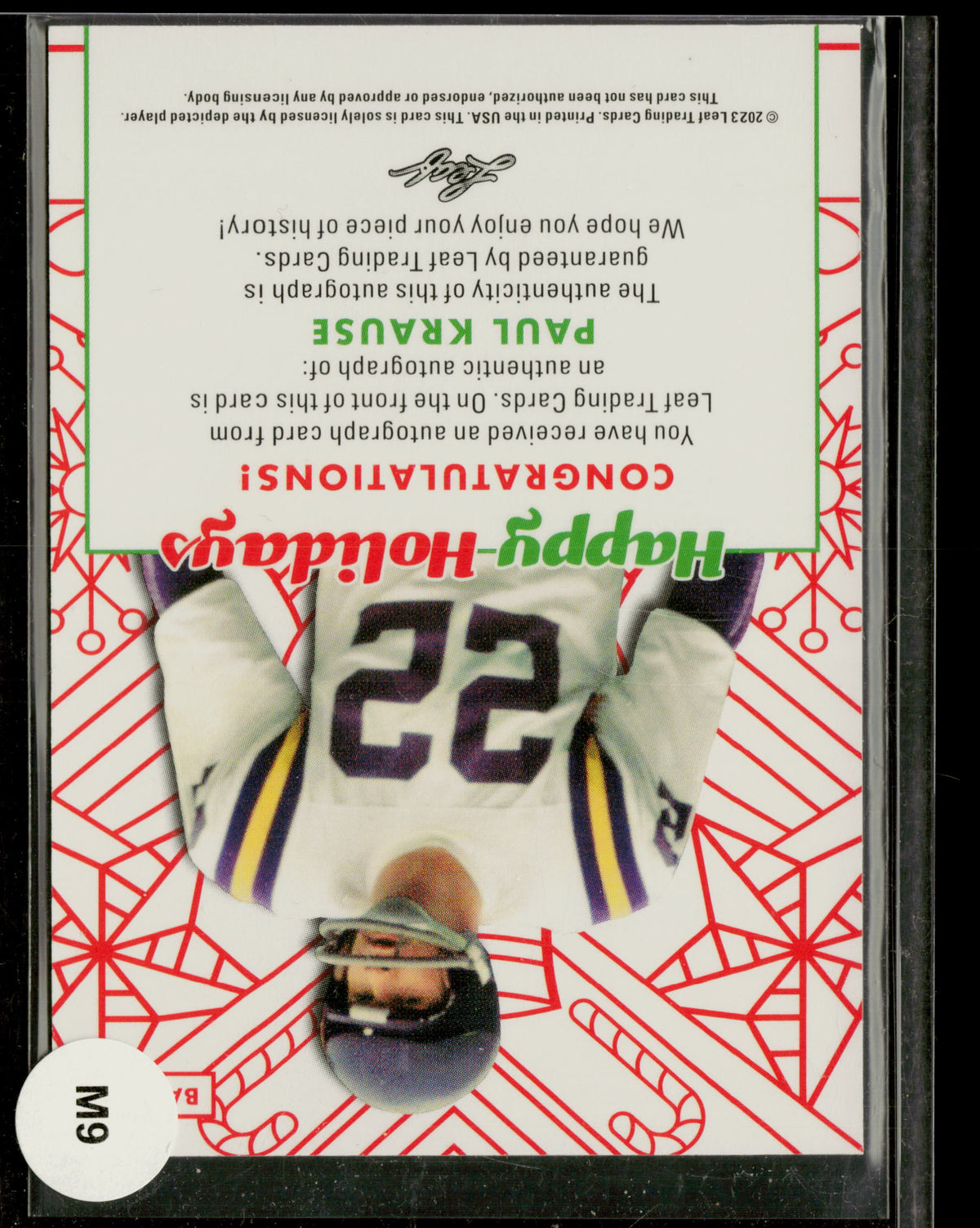 2023 Leaf Happy Holidays Paul Krause #M9