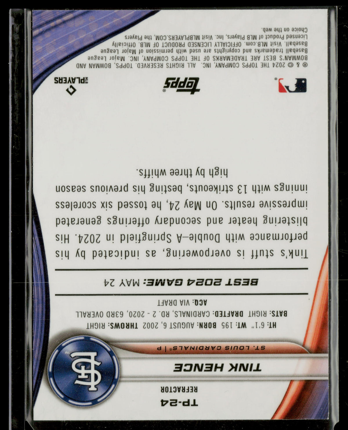 2024 Bowman's Best Tink Hence #TP-24 Refractor