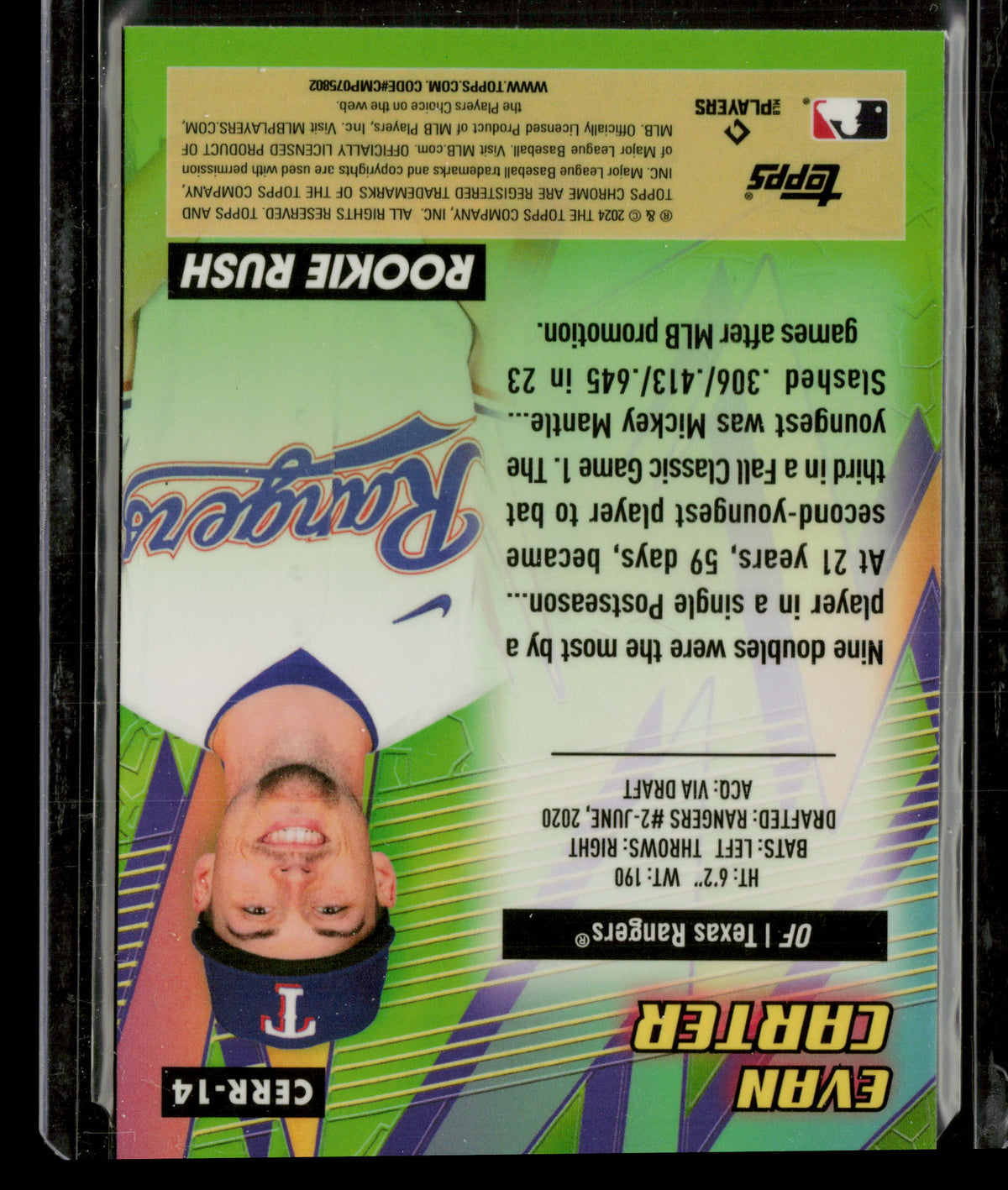 2024 Topps Chrome Rookie Rush Evan Carter #CERR-14 RC