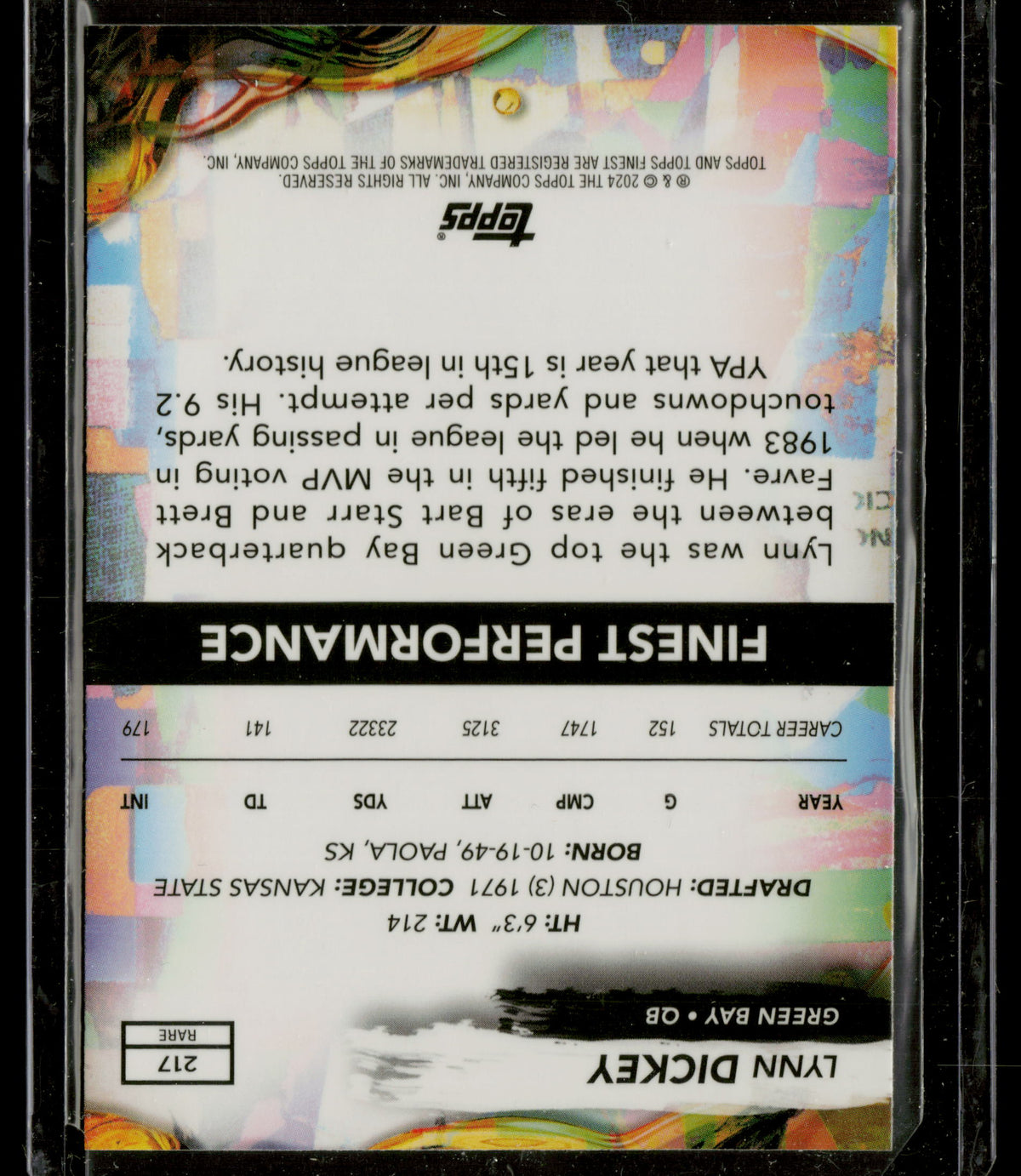 2024 Topps Finest Lynn Dickey #217