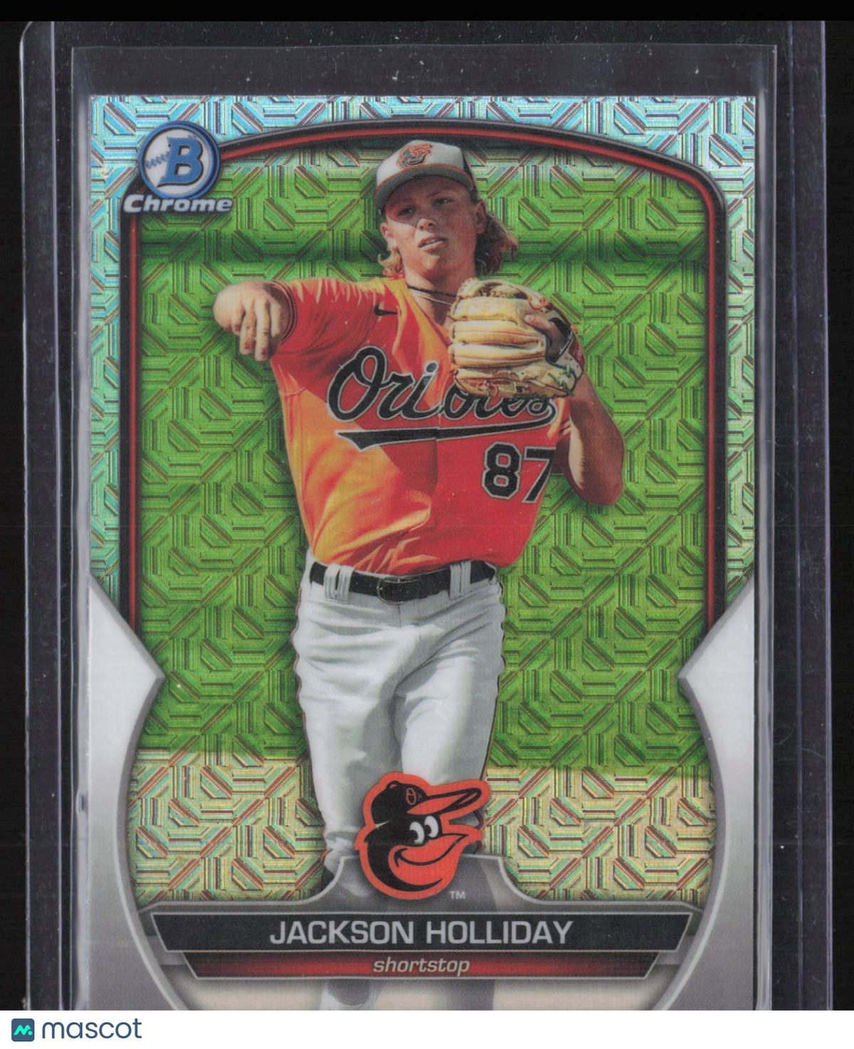 2023 Bowman Chrome Jackson Holliday #BCP-227 Green Mojo Refractor
