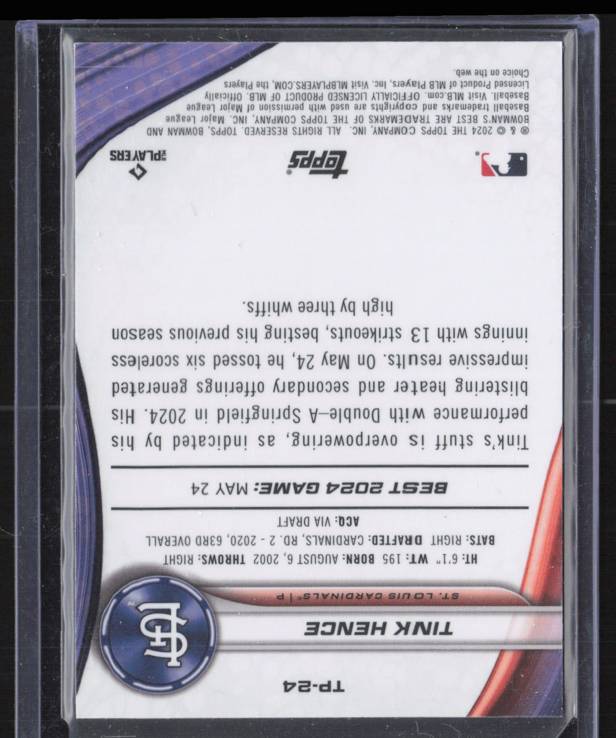 2024 Bowman's Best Tink Hence #TP-24