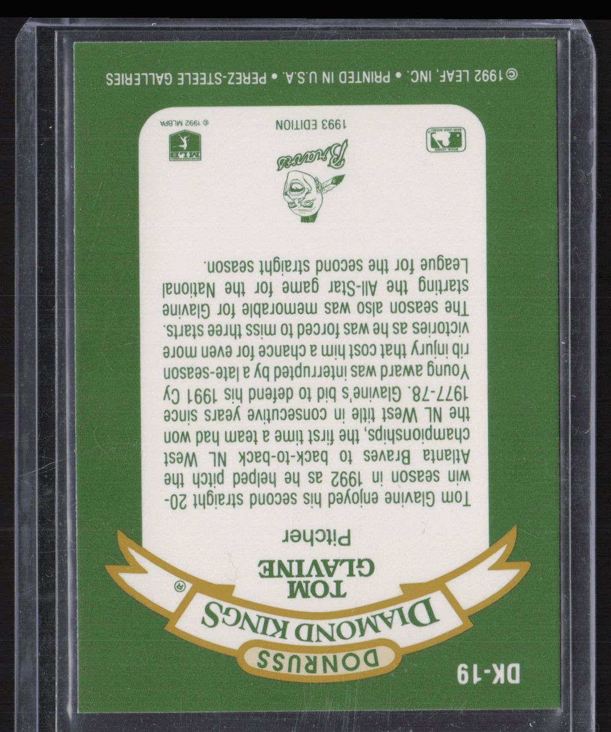 1977 Donruss Diamond Kings Tom Glavine #DK-19