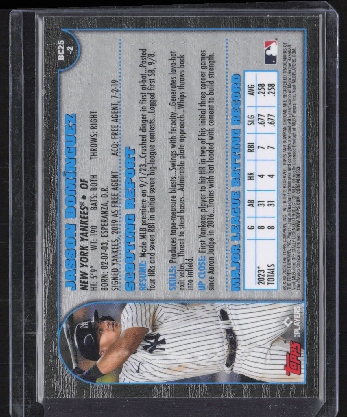 2024 Bowman Chrome 25th Anniversary Jasson Domínguez #BC25-JD RC