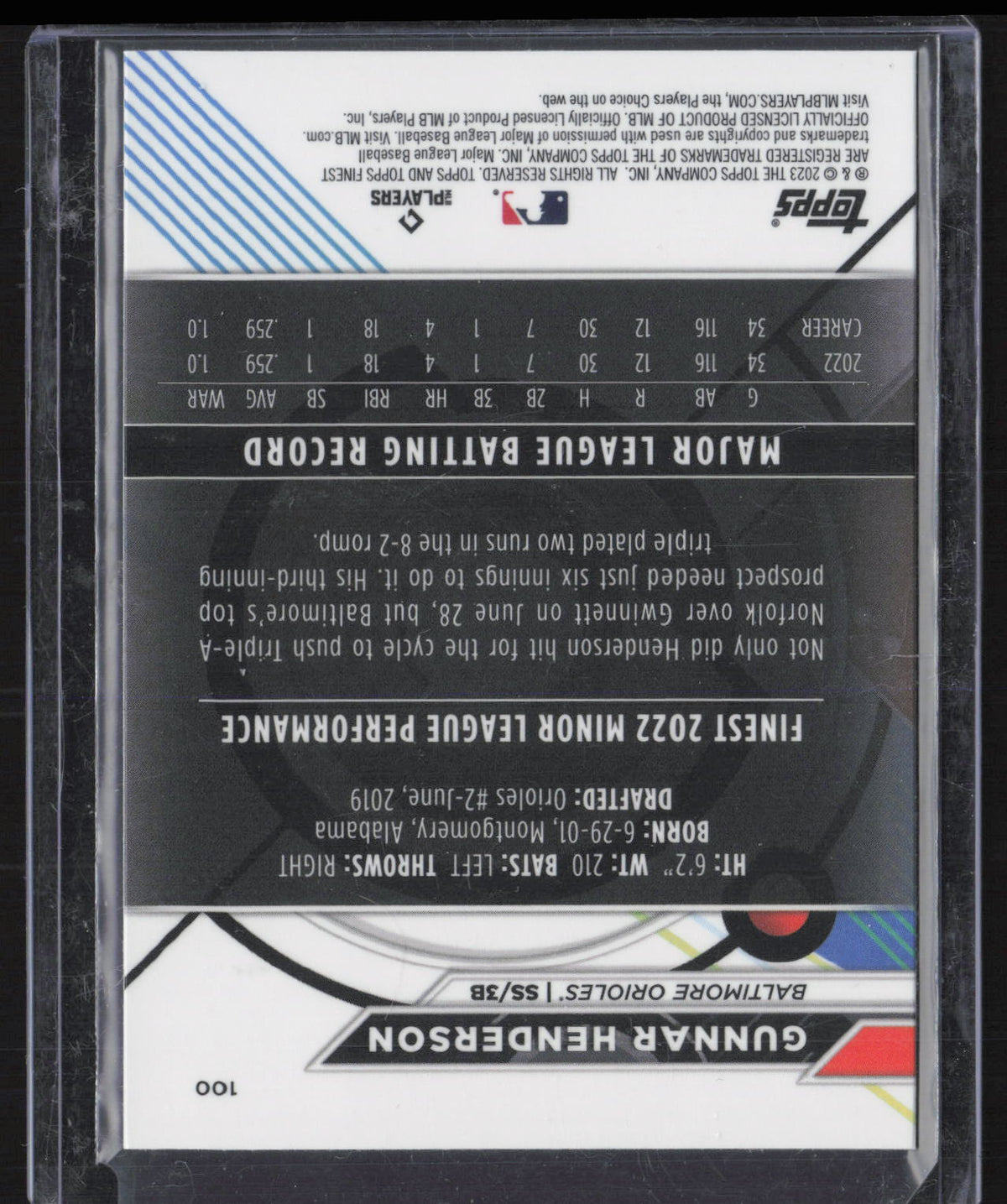 2023 Topps Finest Gunnar Henderson #100 RC