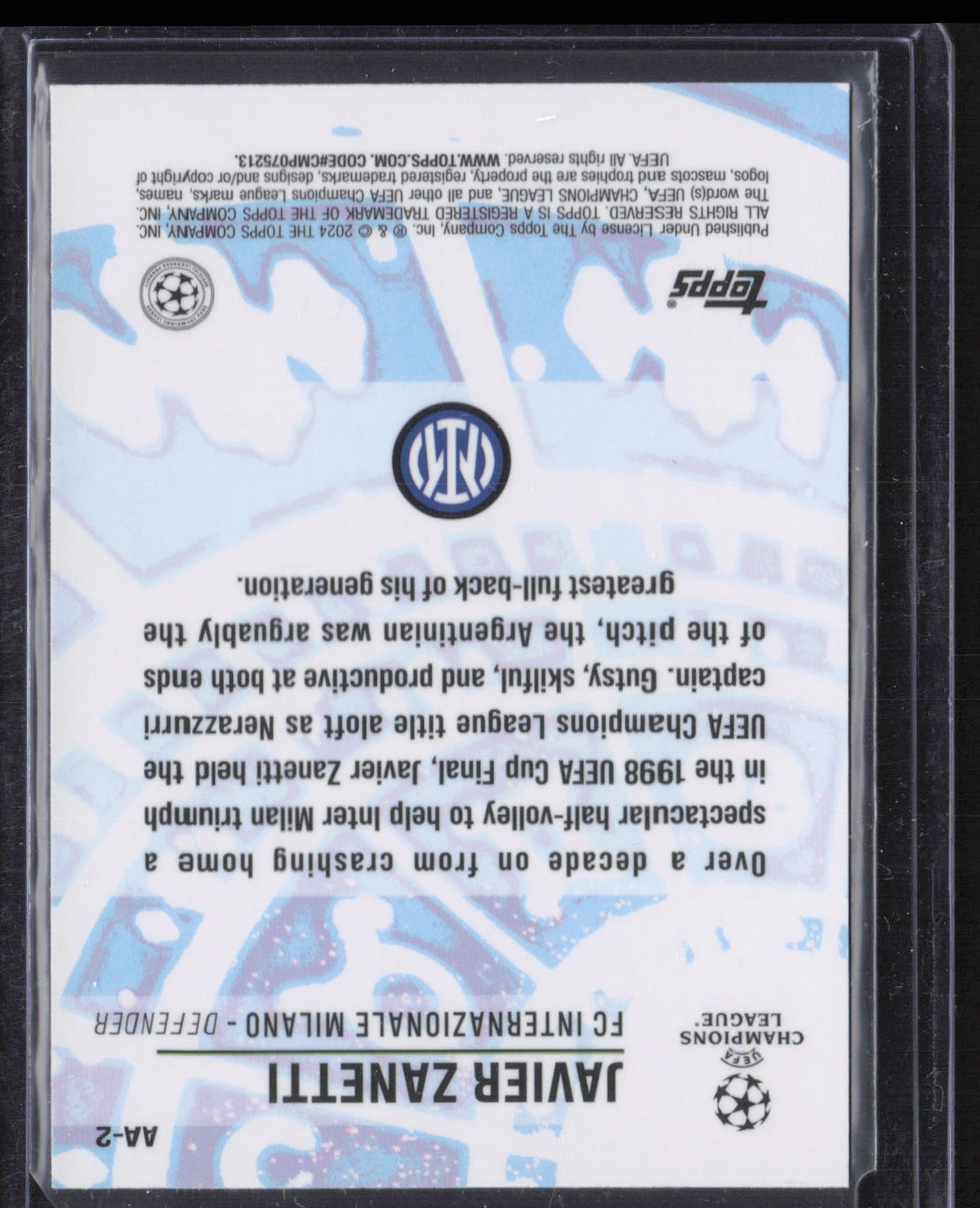 2024 Topps Merlin Javier Zanetti #AA-2
