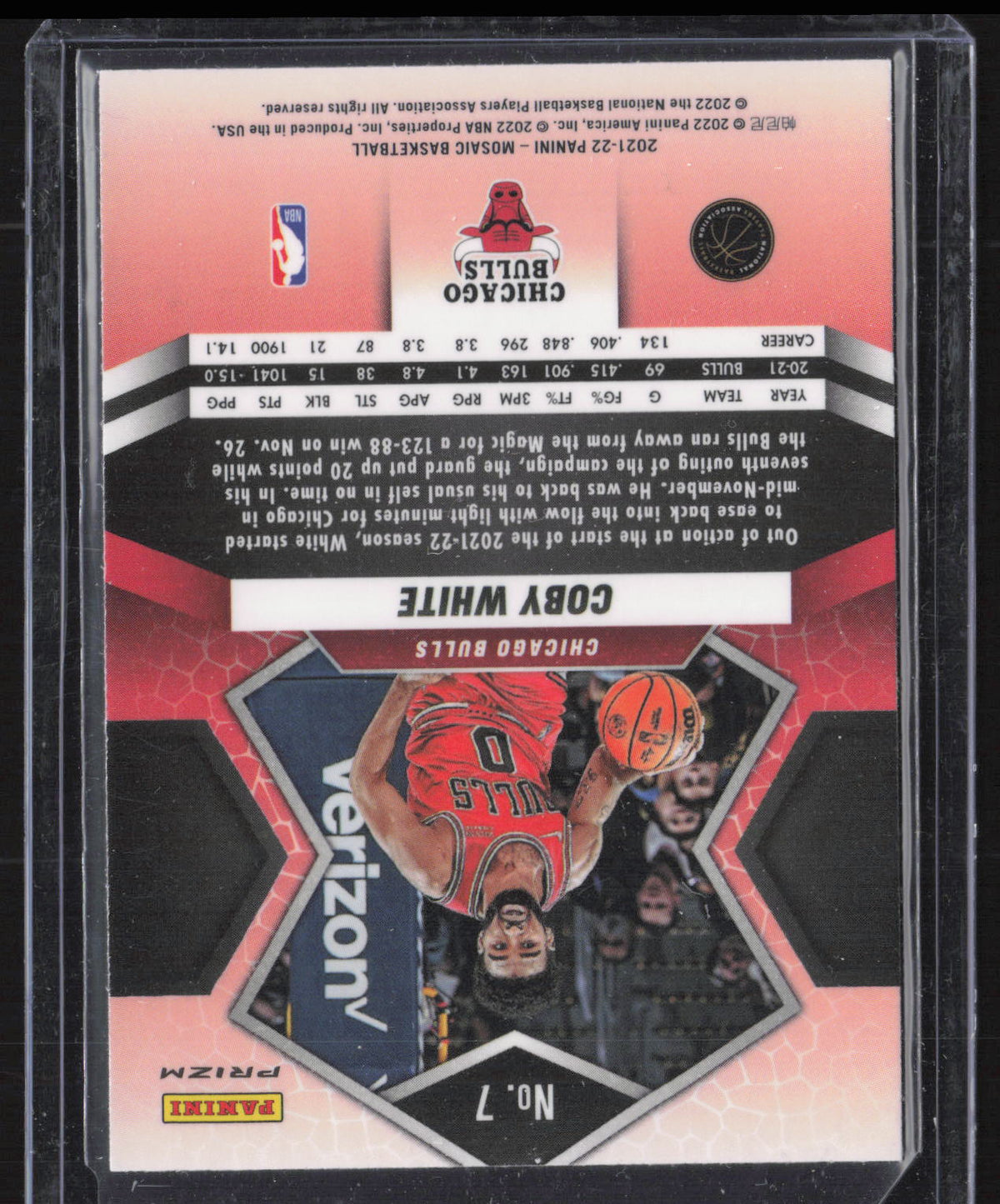 2021 Panini Mosaic Coby White #7 Red
