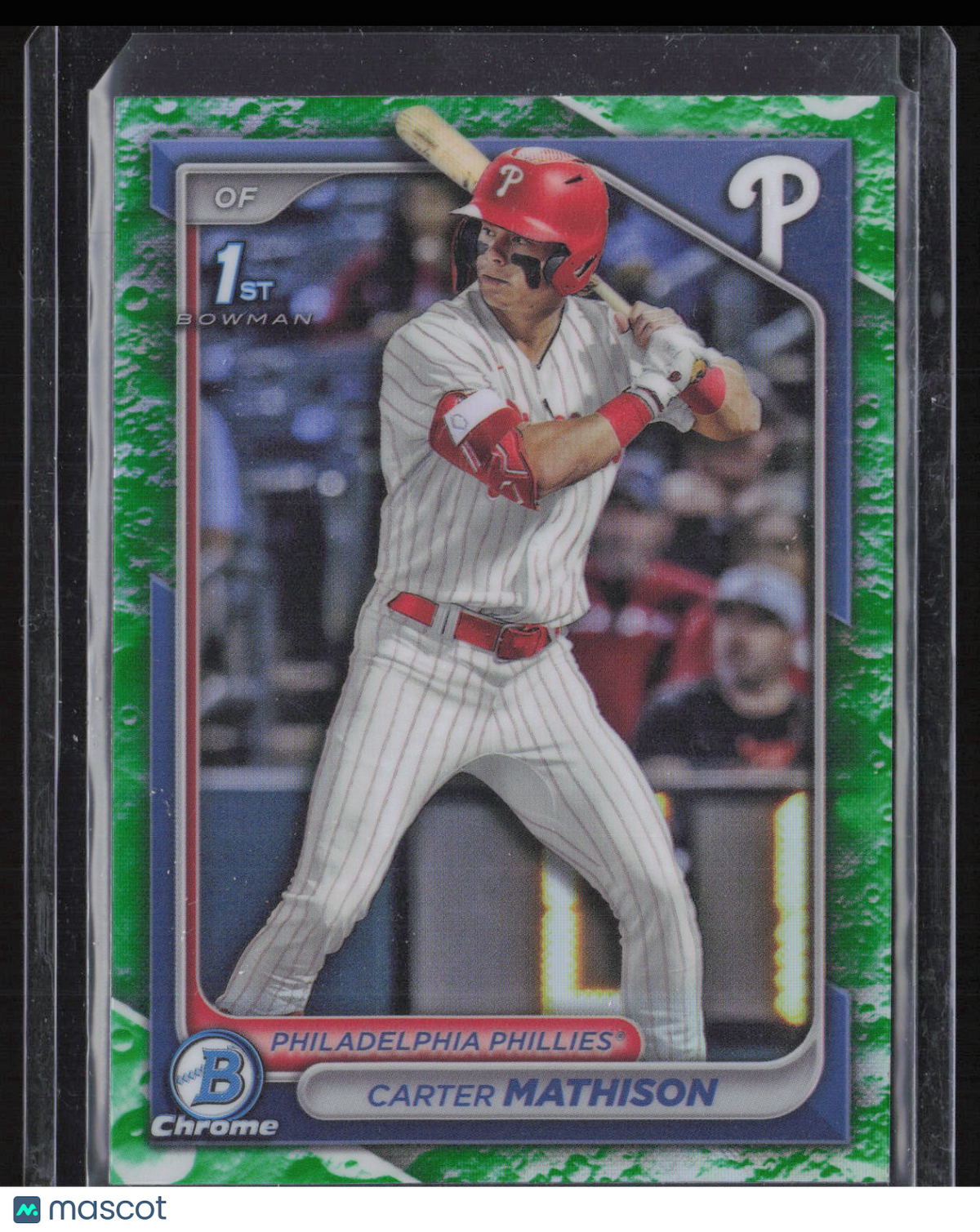 2024 Bowman Draft Chrome Carter Mathison #BDC-127 Green Lunar Glow Refractor