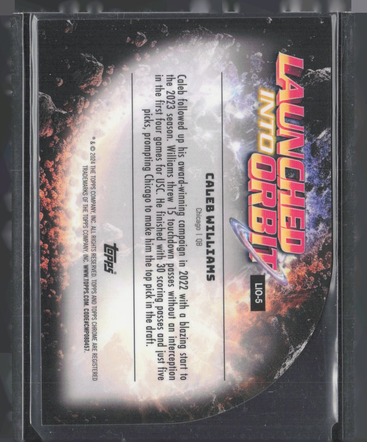 2024 Topps Chrome Launched Into Orbit Caleb Williams #LIO-5 RC