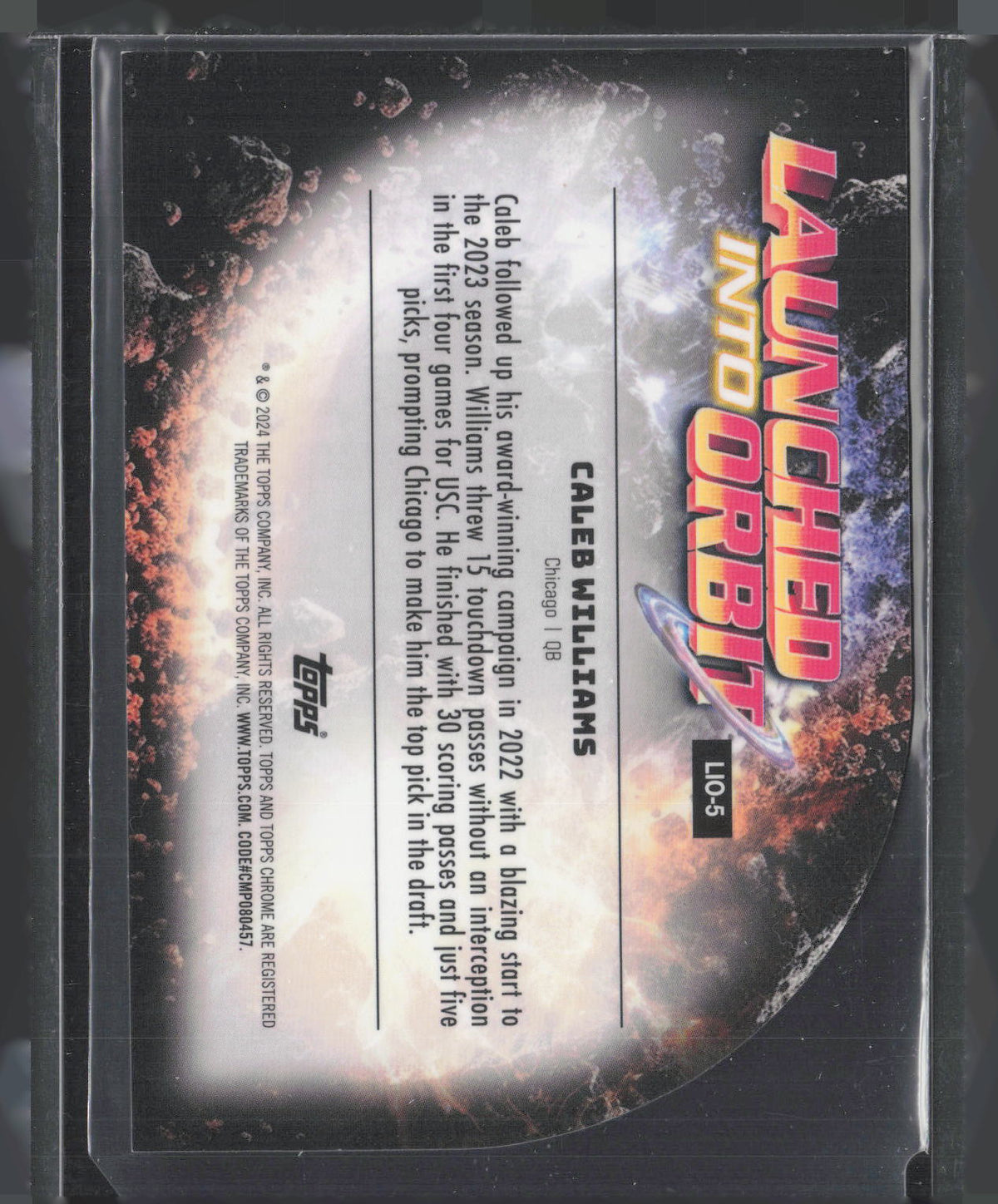 2024 Topps Chrome Launched Into Orbit Caleb Williams #LIO-5 RC