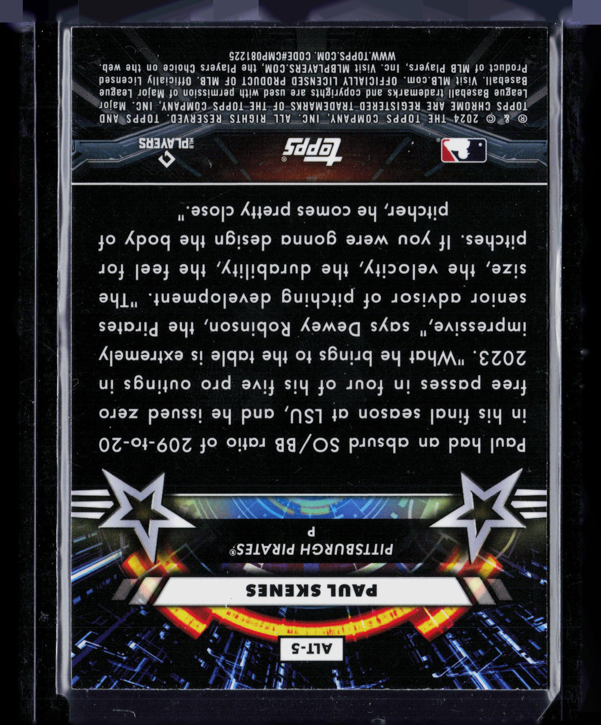 2024 Topps Chrome Star Command Paul Skenes #ALT-5 RC