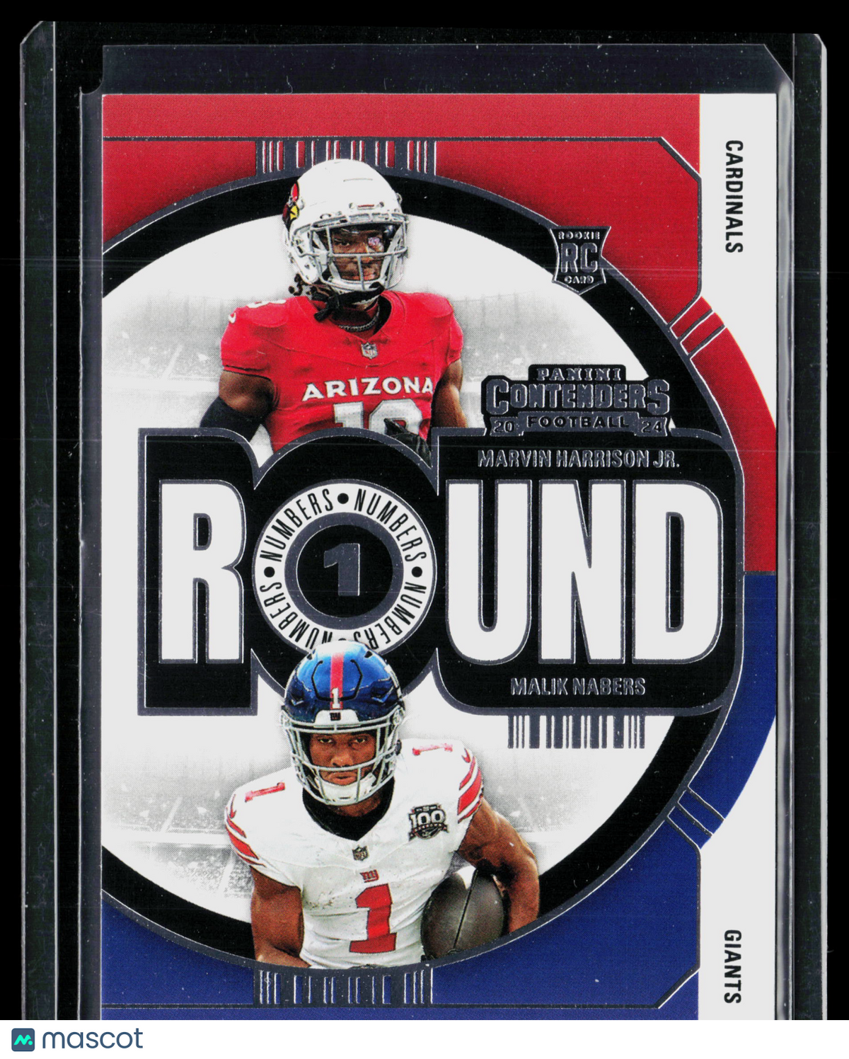2025 Panini Contenders Football Round Numbers Marvin Harrison Jr. Malik Nabers #No. 2 RC