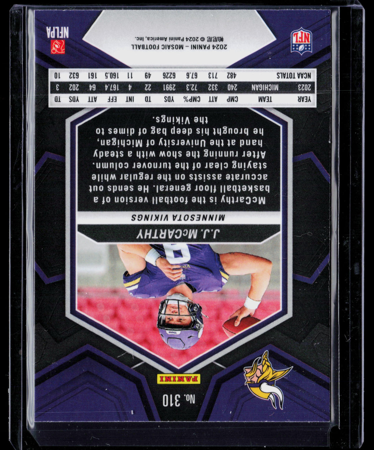 2024 Panini Mosaic J.J. McCarthy #310 RC