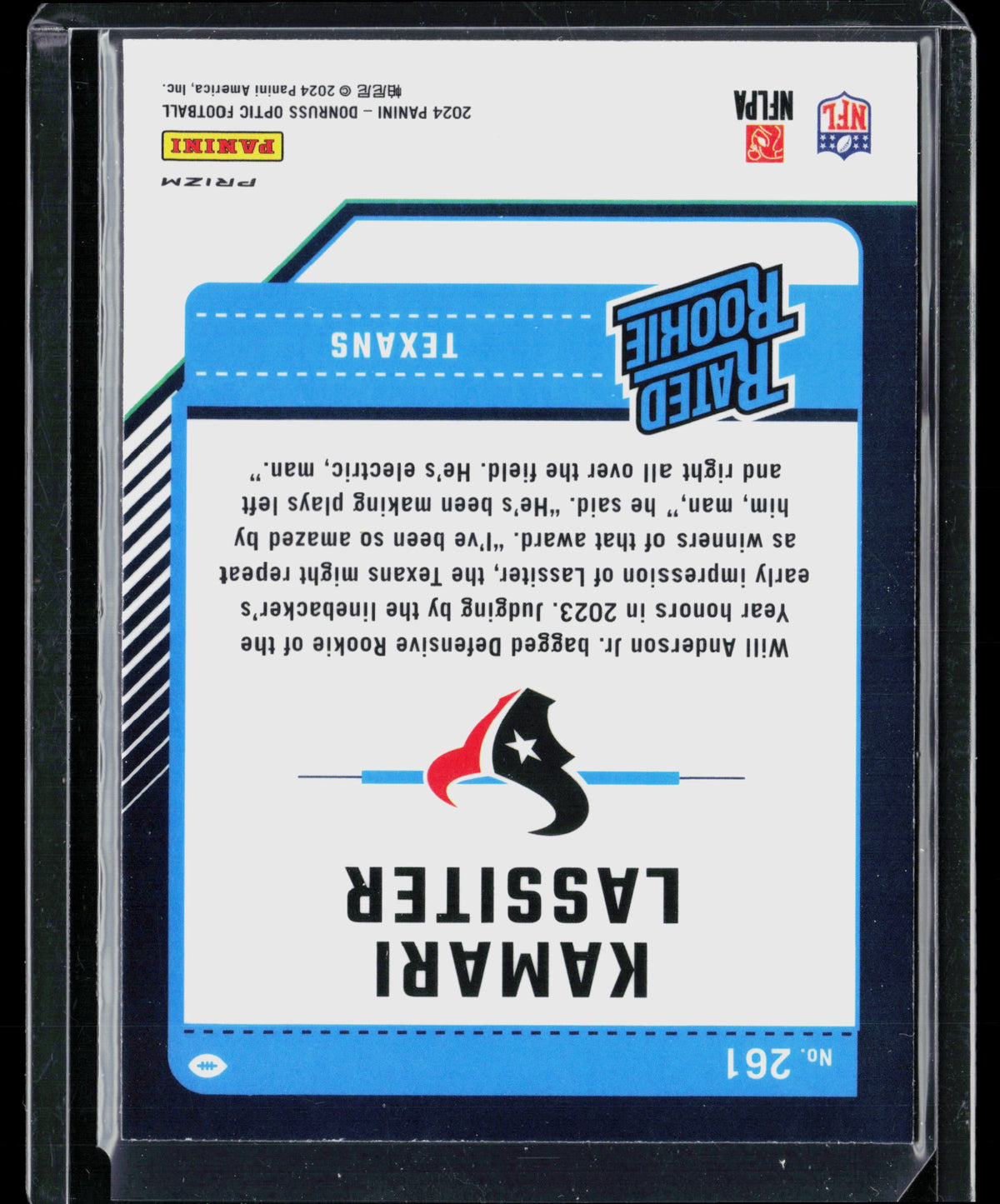 2024 Panini Donruss Optic Kamari Lassiter #261 Blue