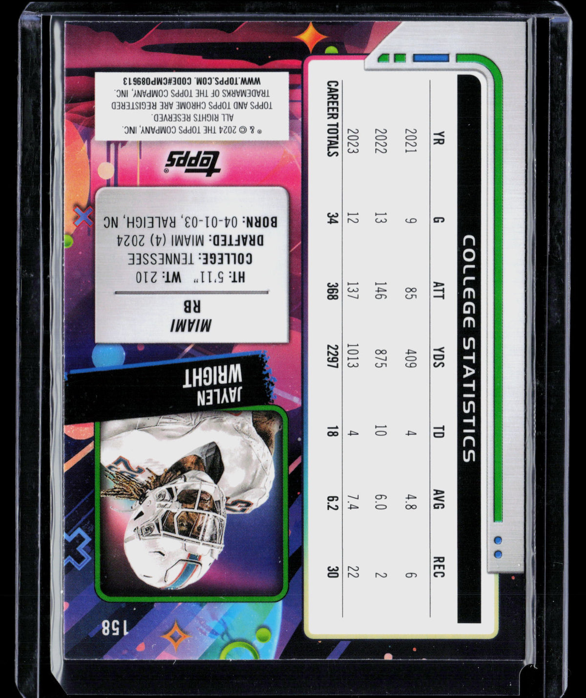 2024 Topps Chrome Jaylen Wright #158 RC