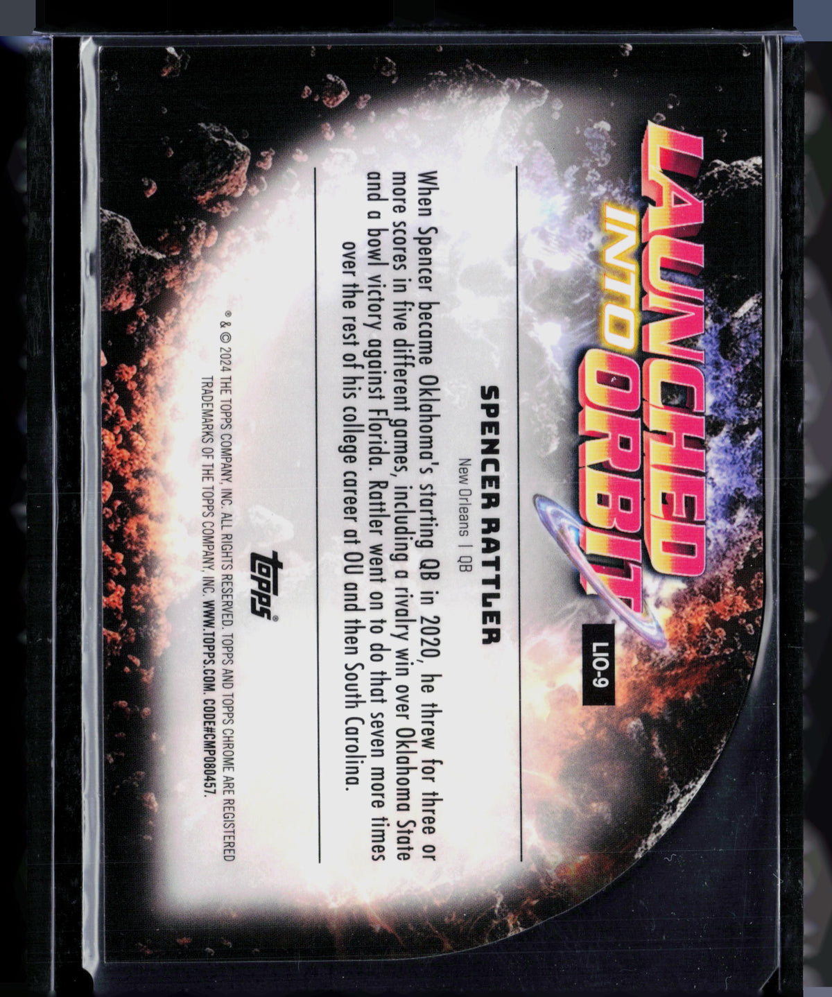 2024 Topps Chrome Launched Into Orbit Spencer Rattler #LIO-9 RC