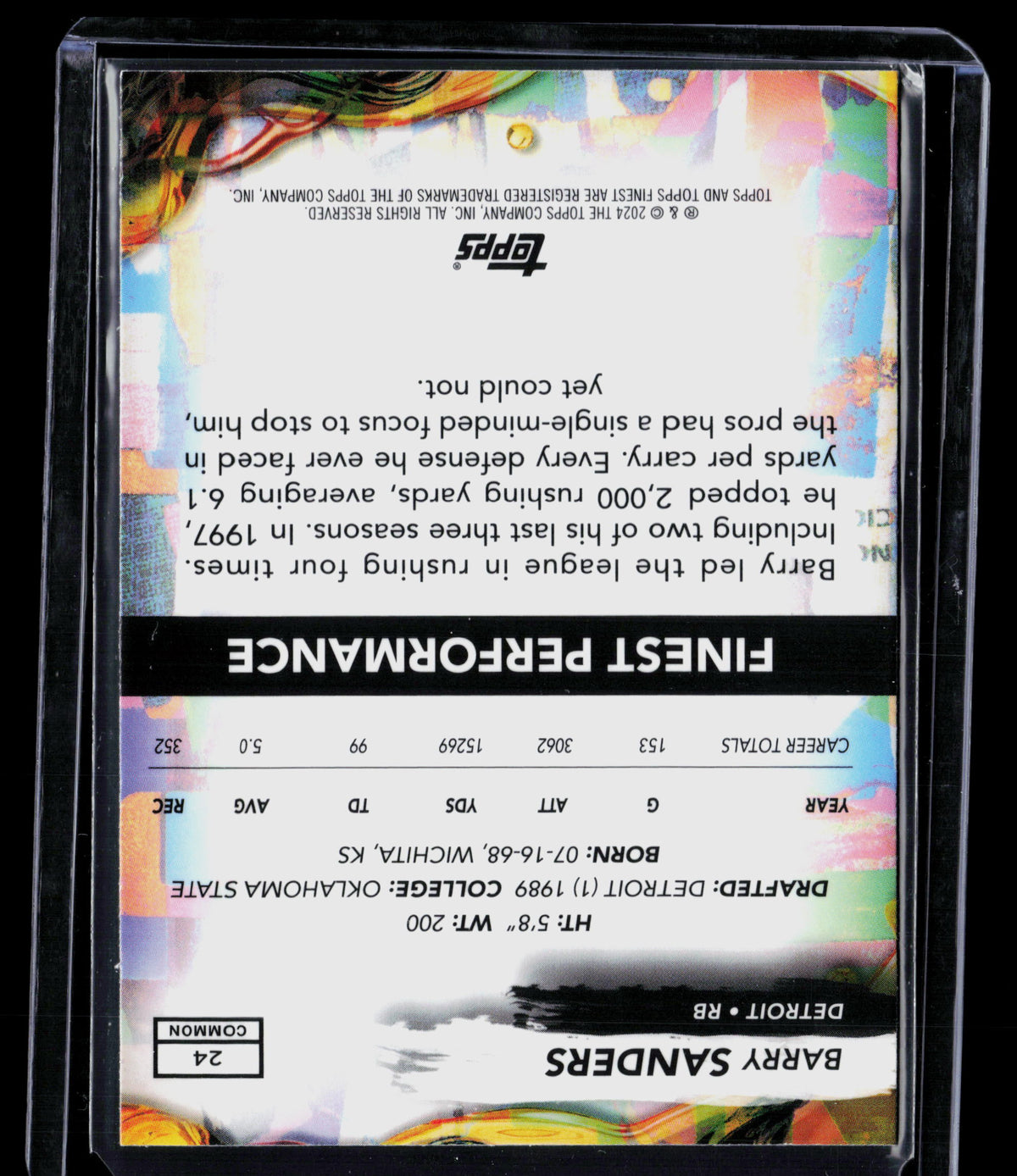 2024 Topps Finest Barry Sanders #24