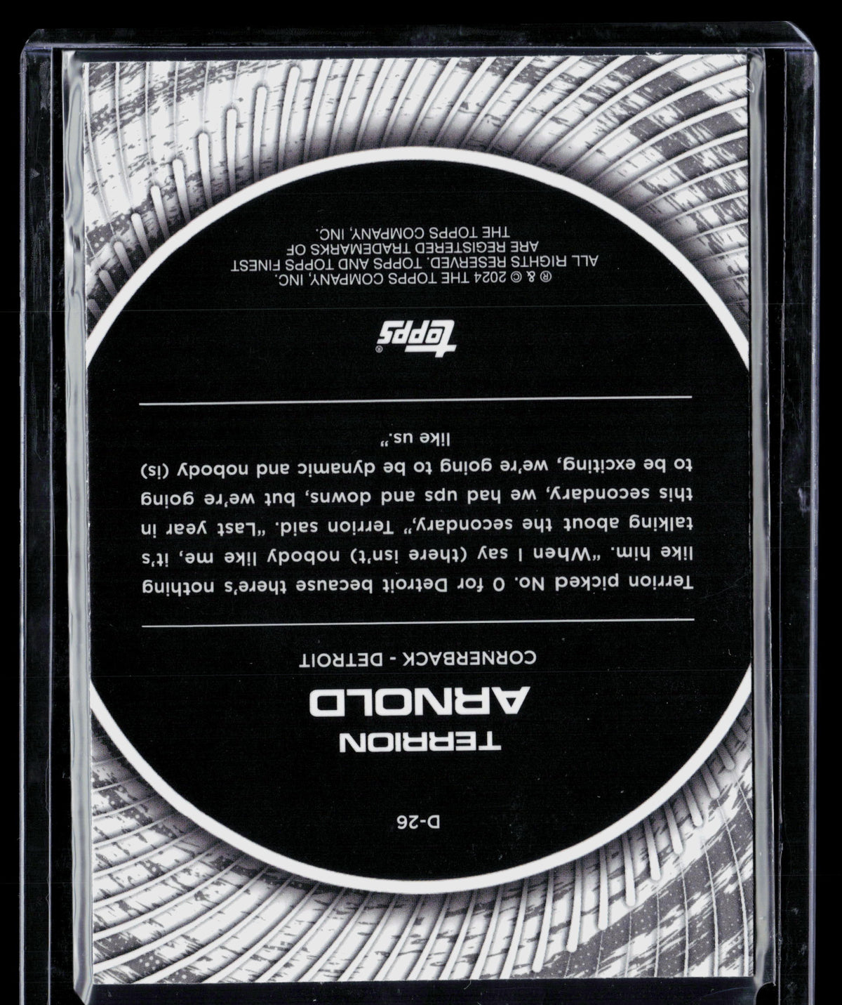 2024 Topps Finest Finest Debuts Terrion Arnold #D-26 RC