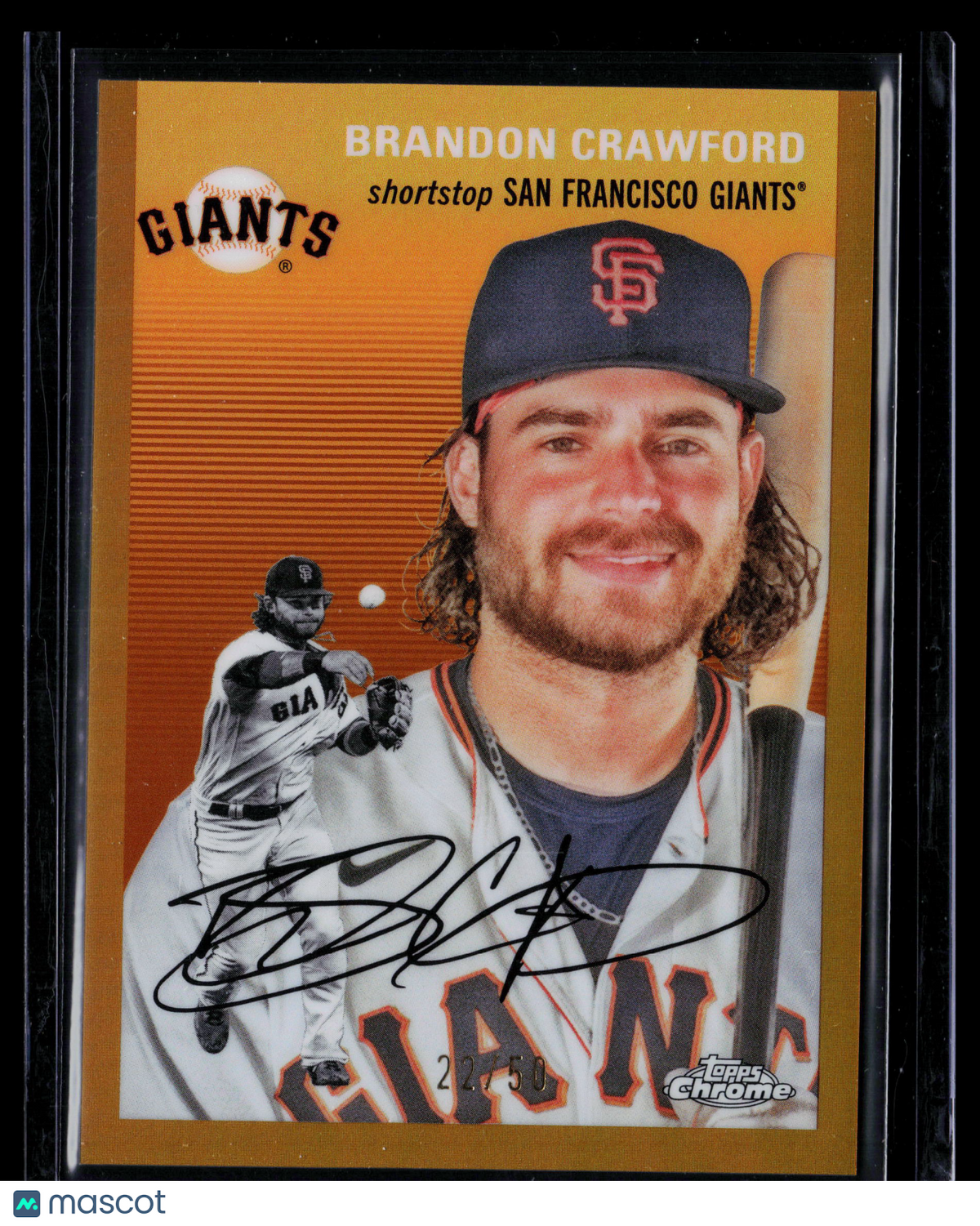 2023 Topps Chrome Platinum Anniversary Brandon Crawford #353 Gold Refractor