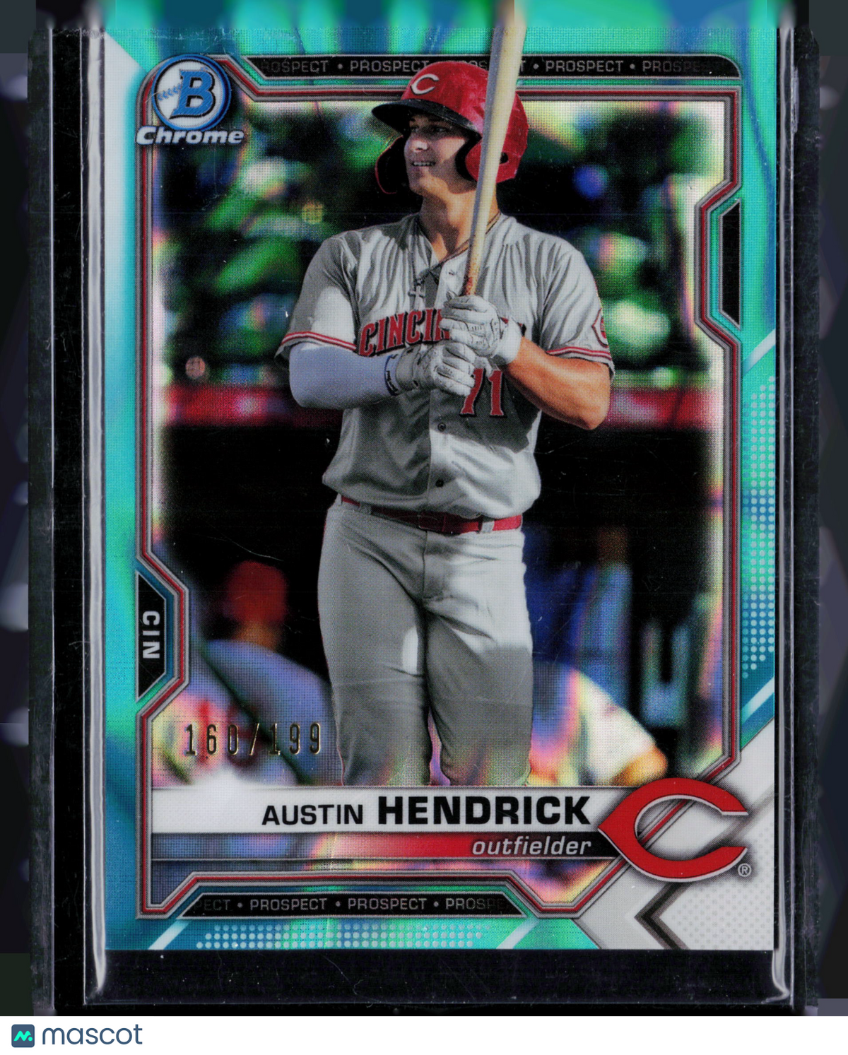 2021 Bowman Draft Chrome Austin Hendrick #BDC-138 Aqua Refractor 160/199