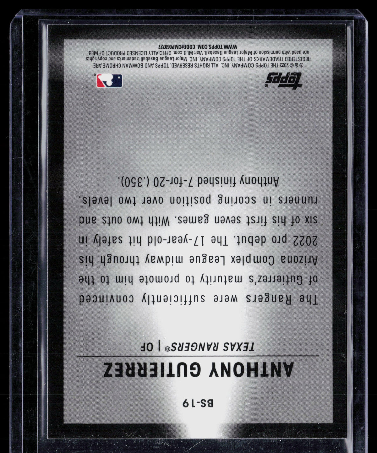 2023 Bowman Chrome Anthony Gutierrez #BS-19