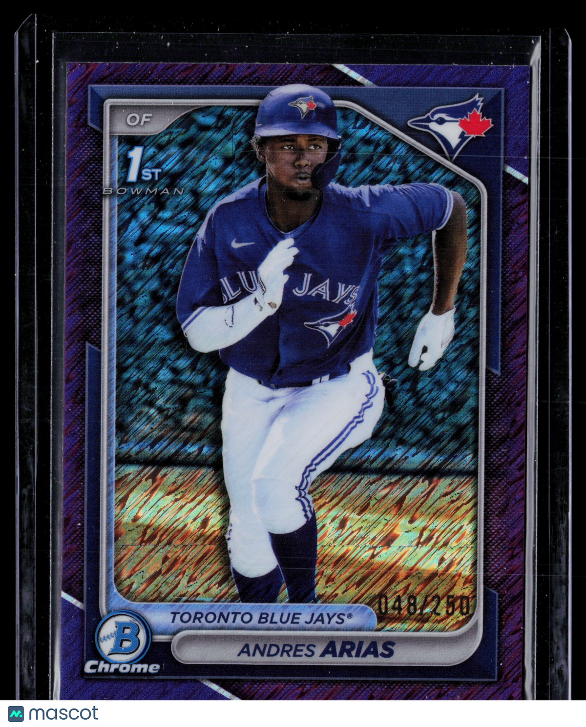 2024 Bowman Chrome Andres Arias #BCP-236 Purple Raywave 048/250