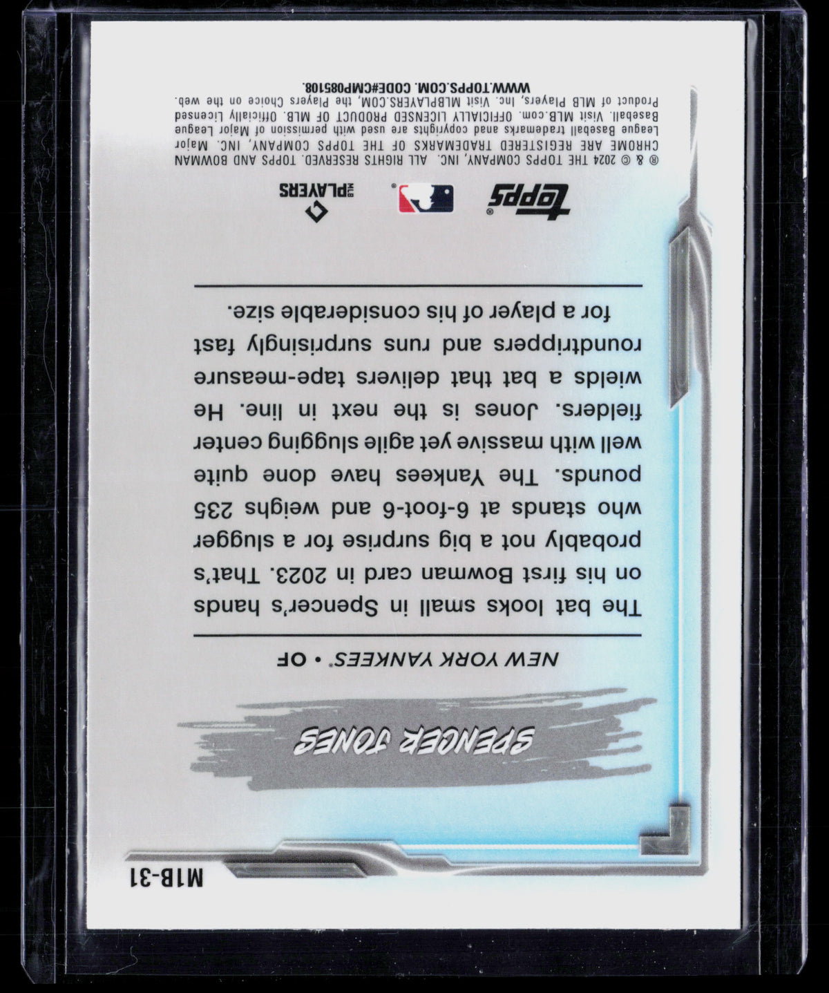 2024 Bowman Chrome My 1st Bowman Spencer Jones #M1B-31
