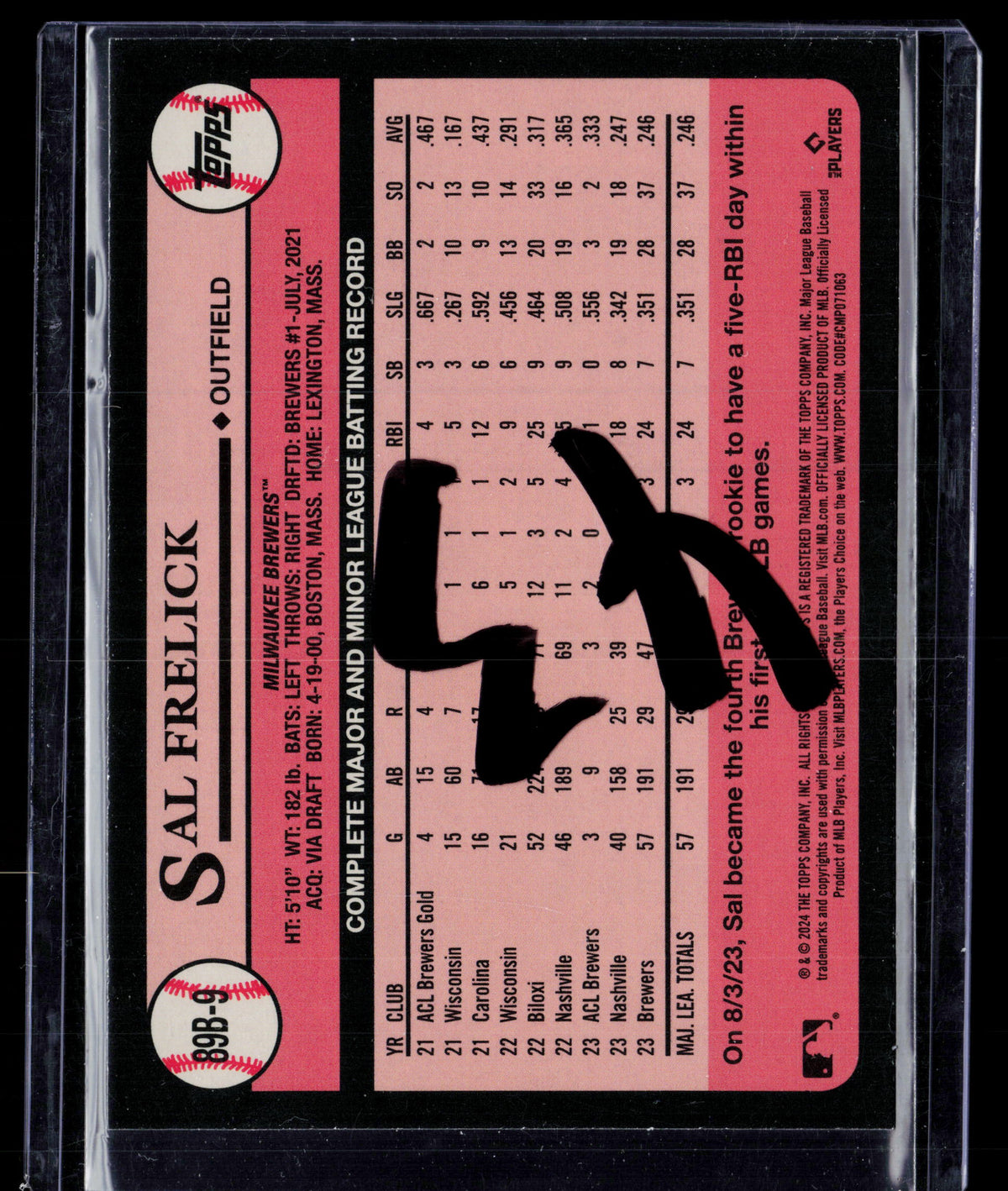2024 Topps 1989 Topps Baseball Sal Frelick #89B-9 RC