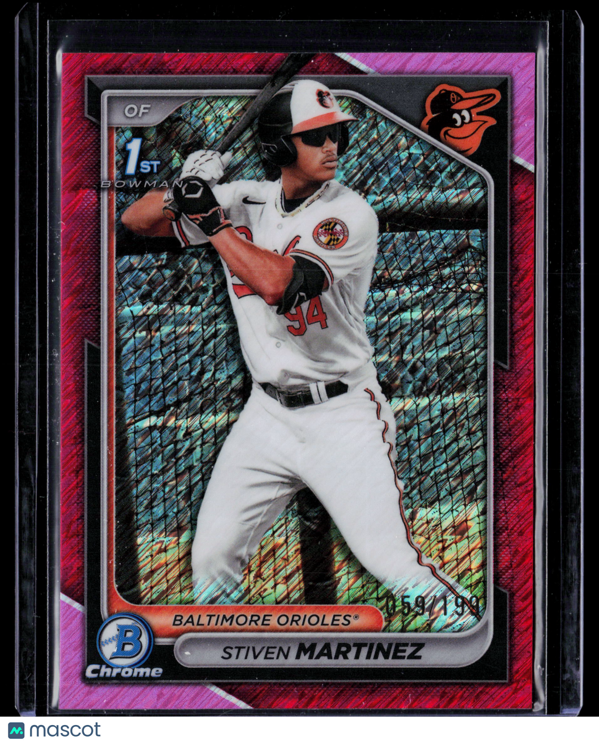 2024 Bowman Chrome Stiven Martinez #BCP-229 Fuchsia Lava Refractor