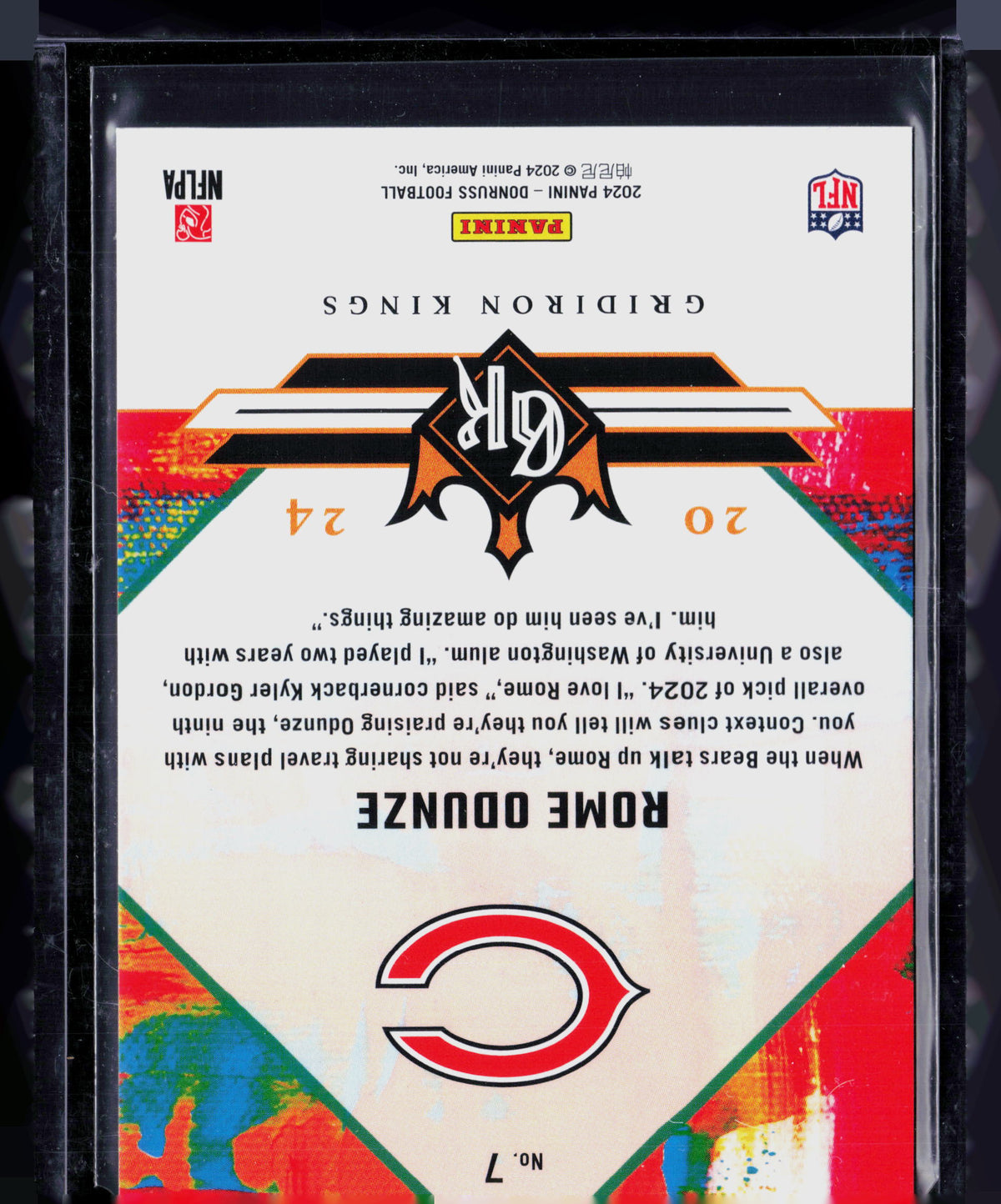 2024 Donruss Gridiron Kings Rome Odunze #7