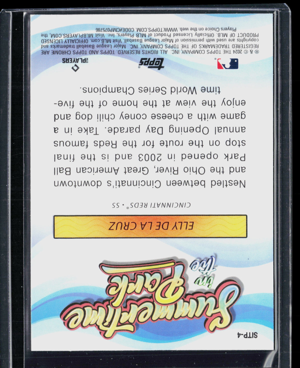 2024 Topps Chrome Summertime in the Park Elly De La Cruz #SITP-4 RC