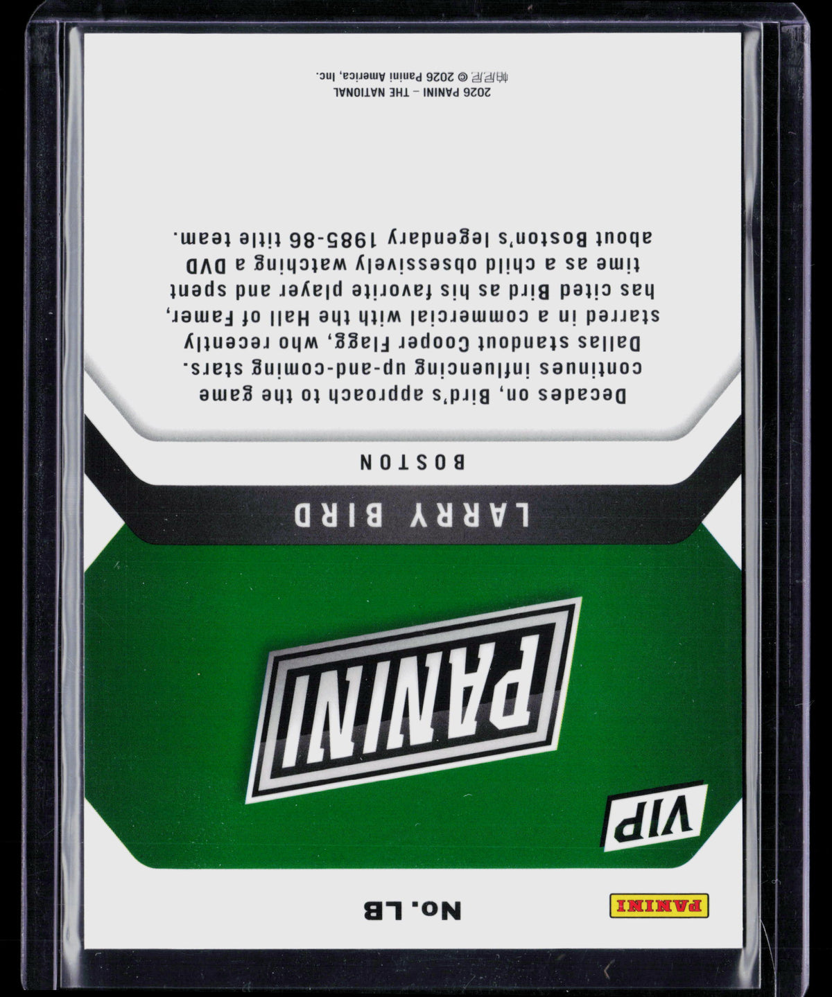 2026 Panini National VIP Larry Bird #LB Green