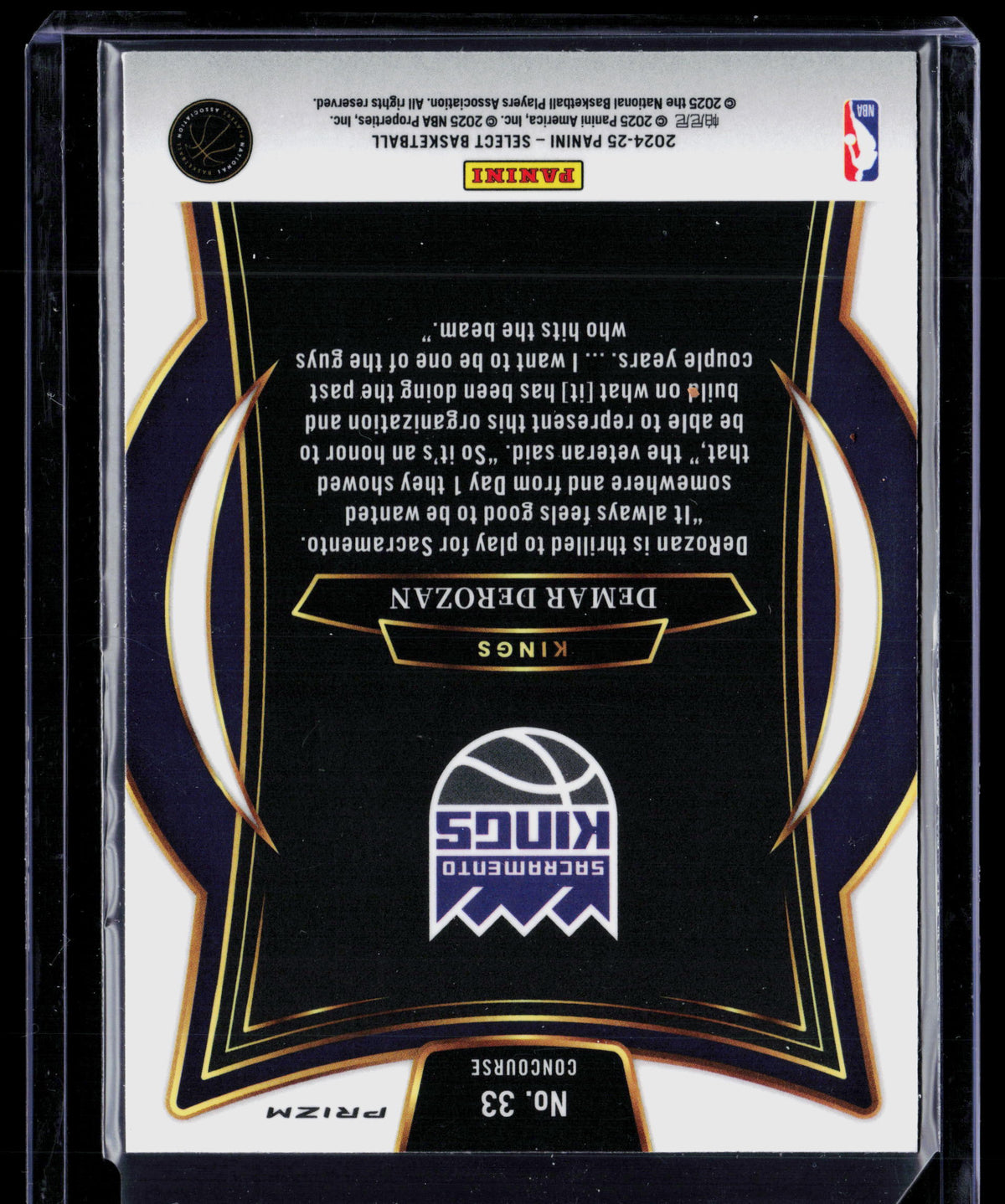2025 Panini Select DeMar DeRozan #33 Red White Blue Prizm