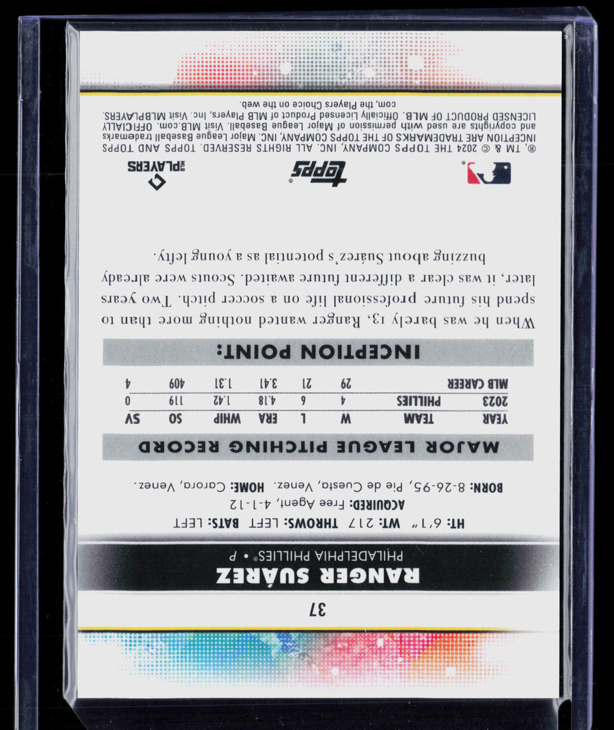 2024 Topps Inception Ranger Suárez #37