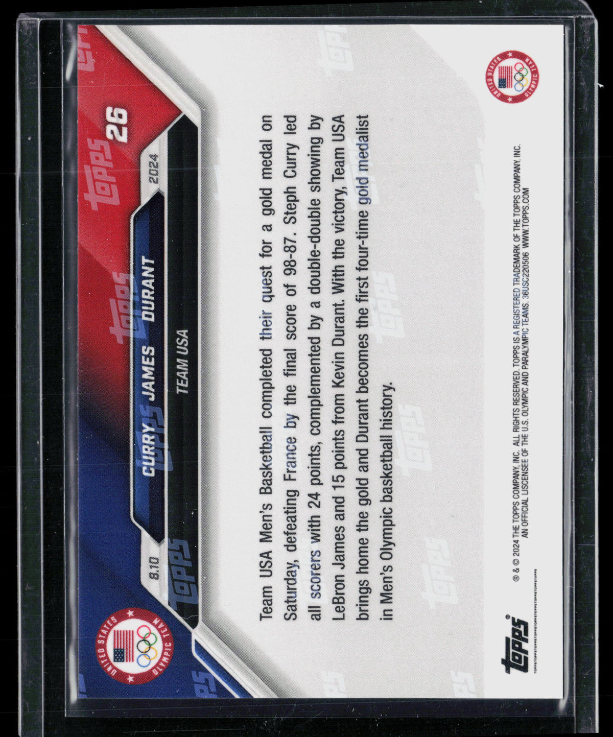 2024 Topps Now Kevin Durant LeBron James Stephen Curry #26