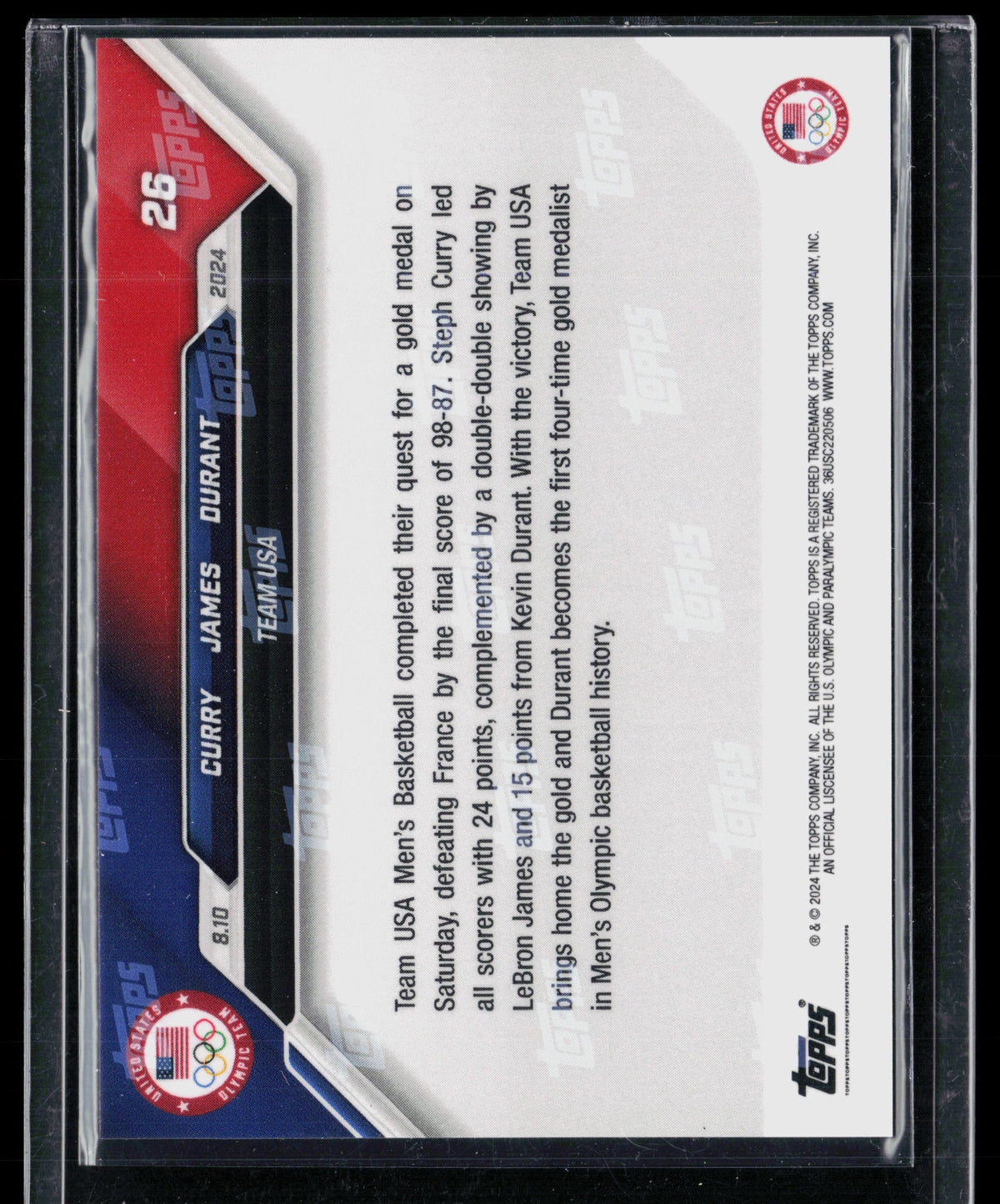 2024 Topps Now Kevin Durant LeBron James Stephen Curry #26