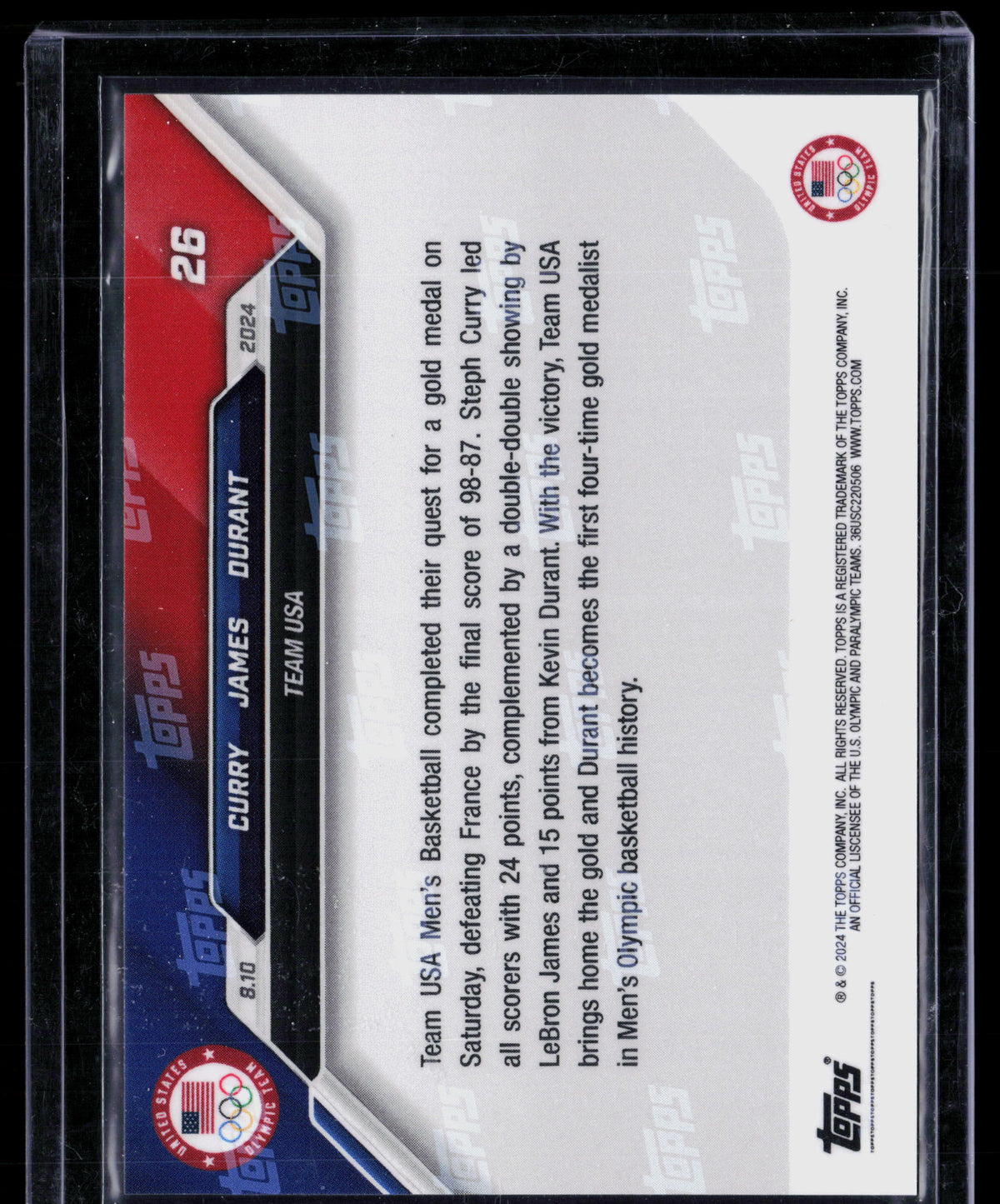 2024 Topps Now Kevin Durant LeBron James Stephen Curry #26