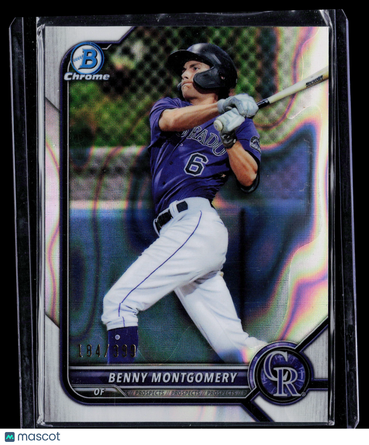 2022 Bowman Chrome Benny Montgomery #BCP-73 Fuchsia Lava Refractor 184/399