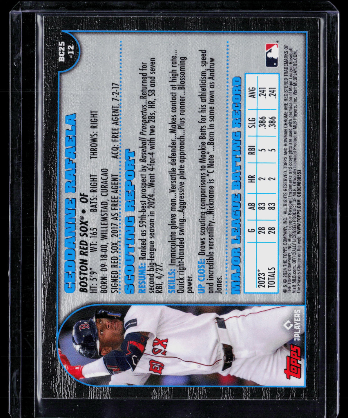 2024 Bowman Chrome 25th Anniversary Ceddanne Rafaela #BC25-12 RC