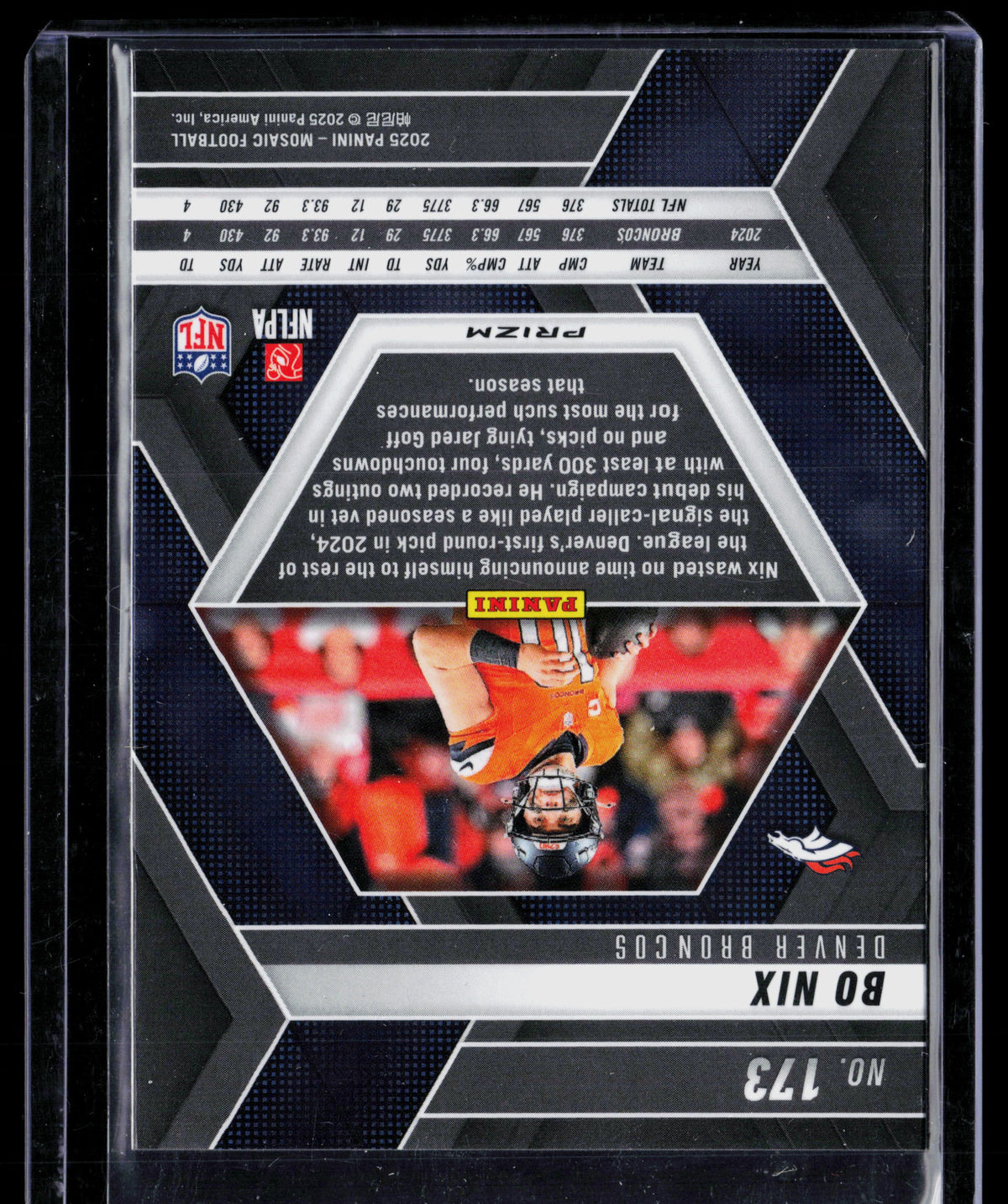 2025 Panini Mosaic Prizm Bo Nix #173 Green