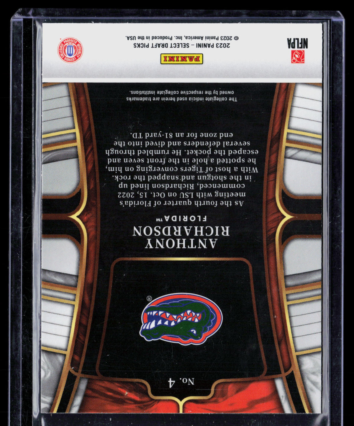 2023 Panini Select Draft Picks Anthony Richardson #4