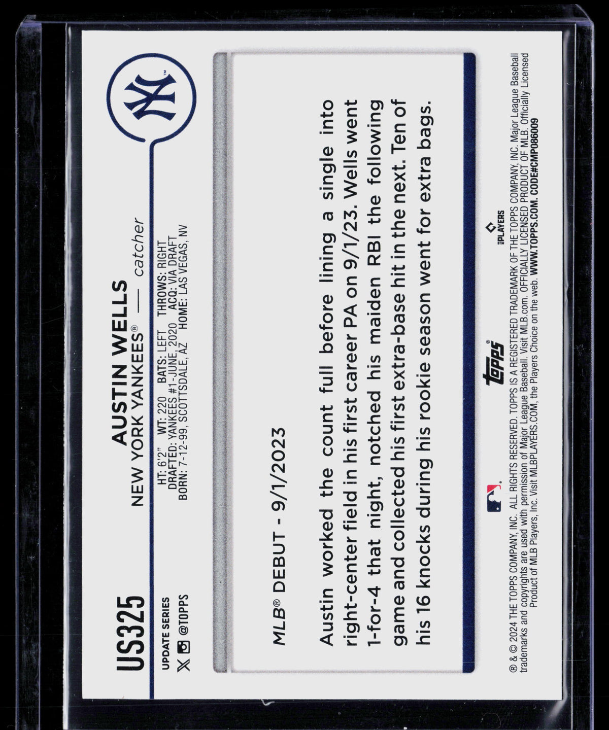 2024 Topps Update Series Austin Wells #US325