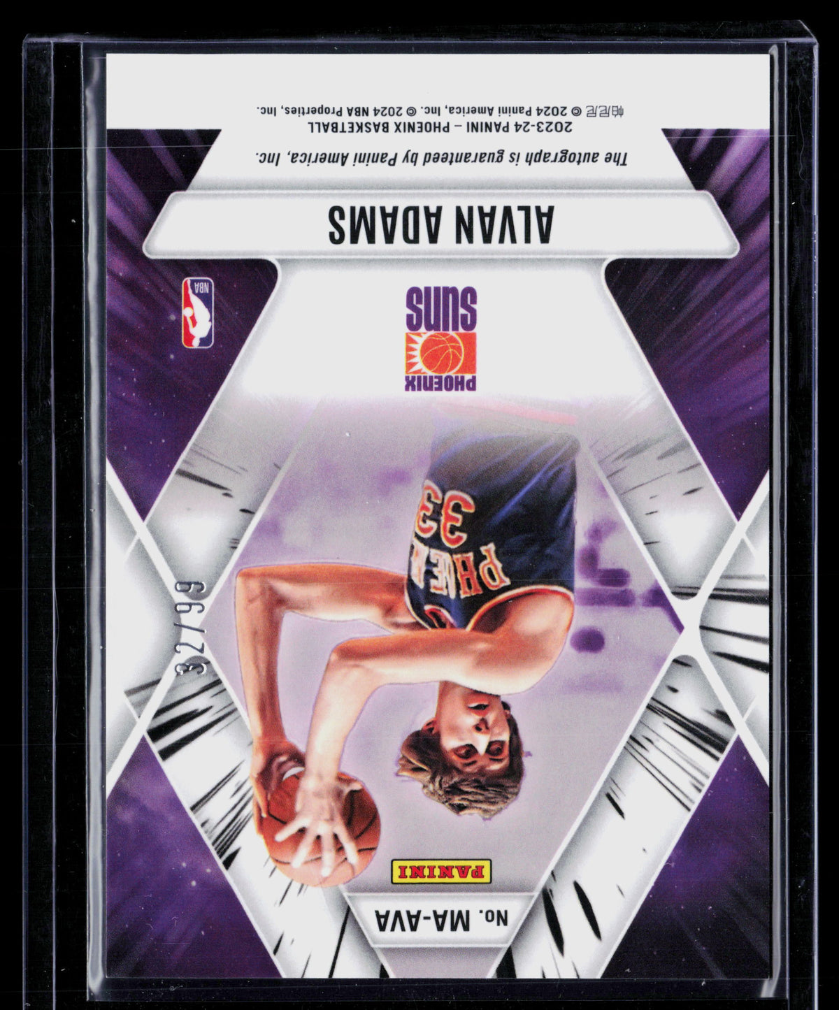 2024 Panini Phoenix Alvan Adams #MA-AVA 32/99