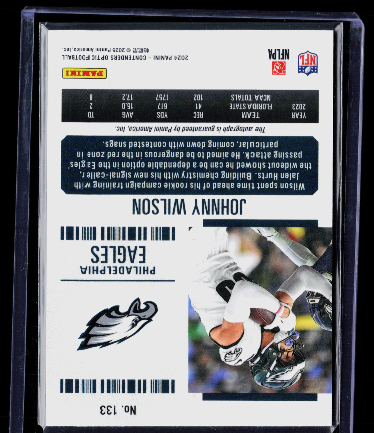 2025 Panini Contenders Optic Johnny Wilson #133 RC