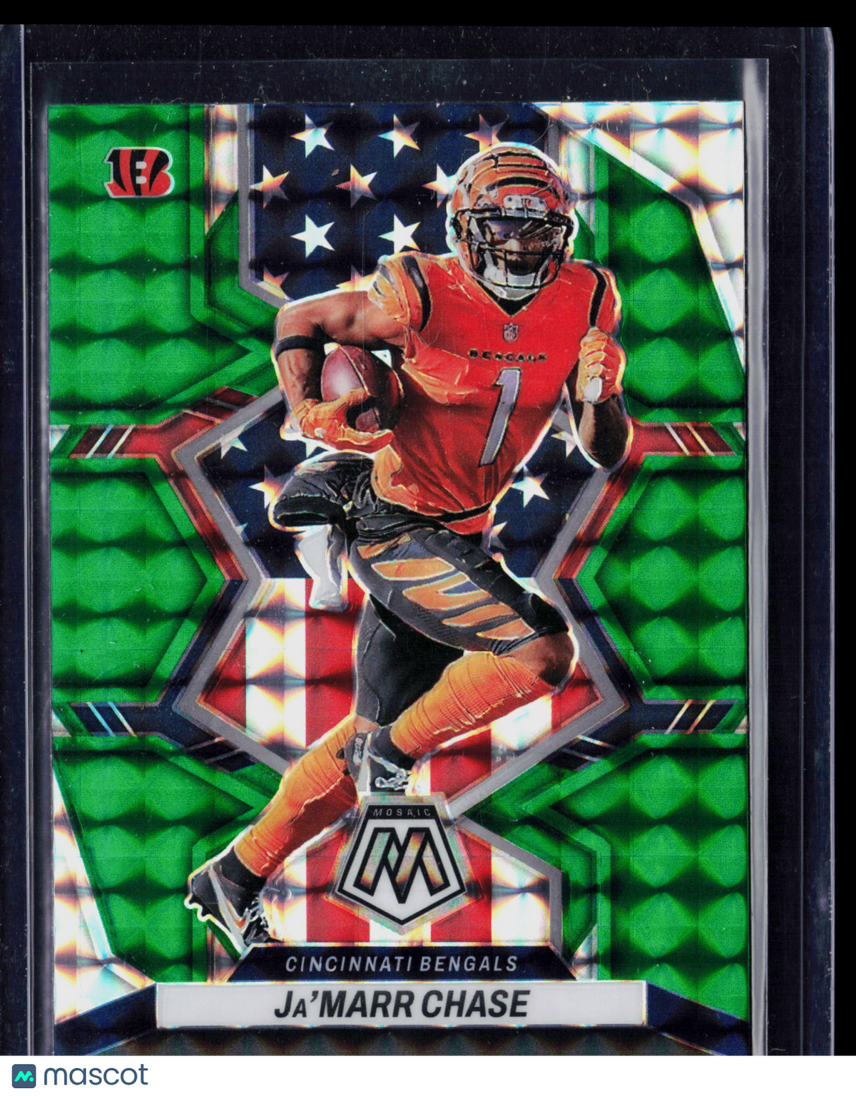 2022 Panini Mosaic Ja'Marr Chase #263 National Pride Green