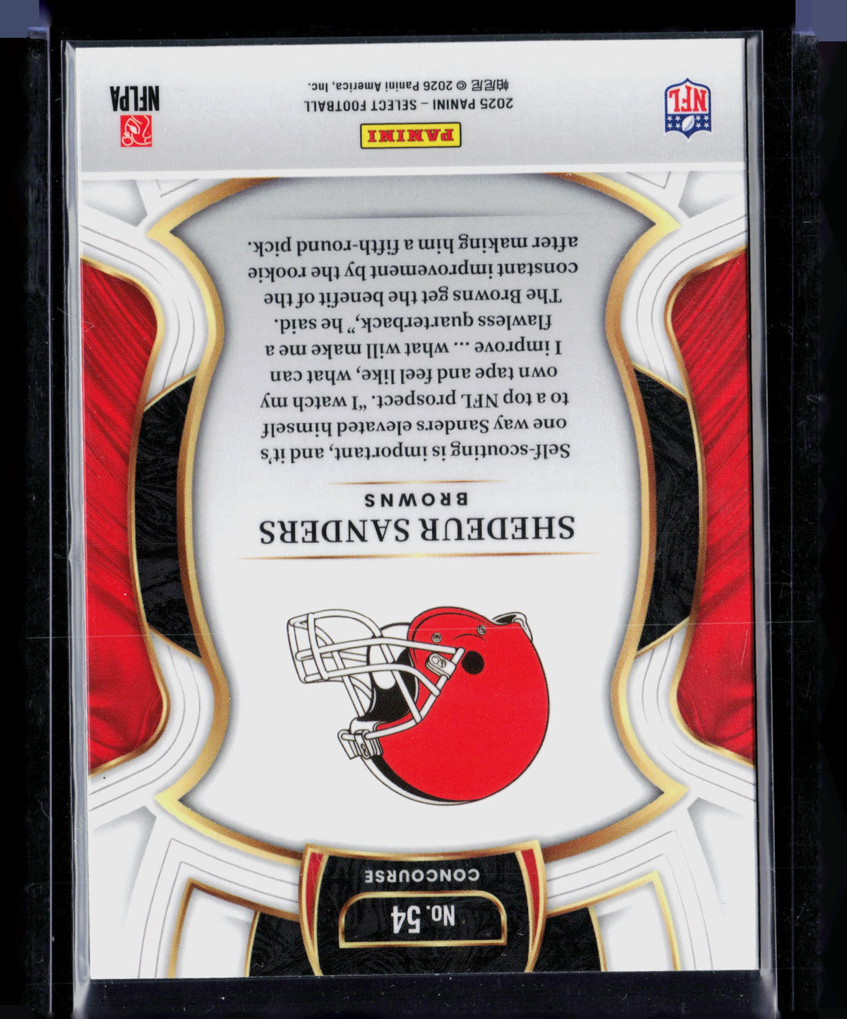 2026 Panini Select Football Shedeur Sanders #54 RC