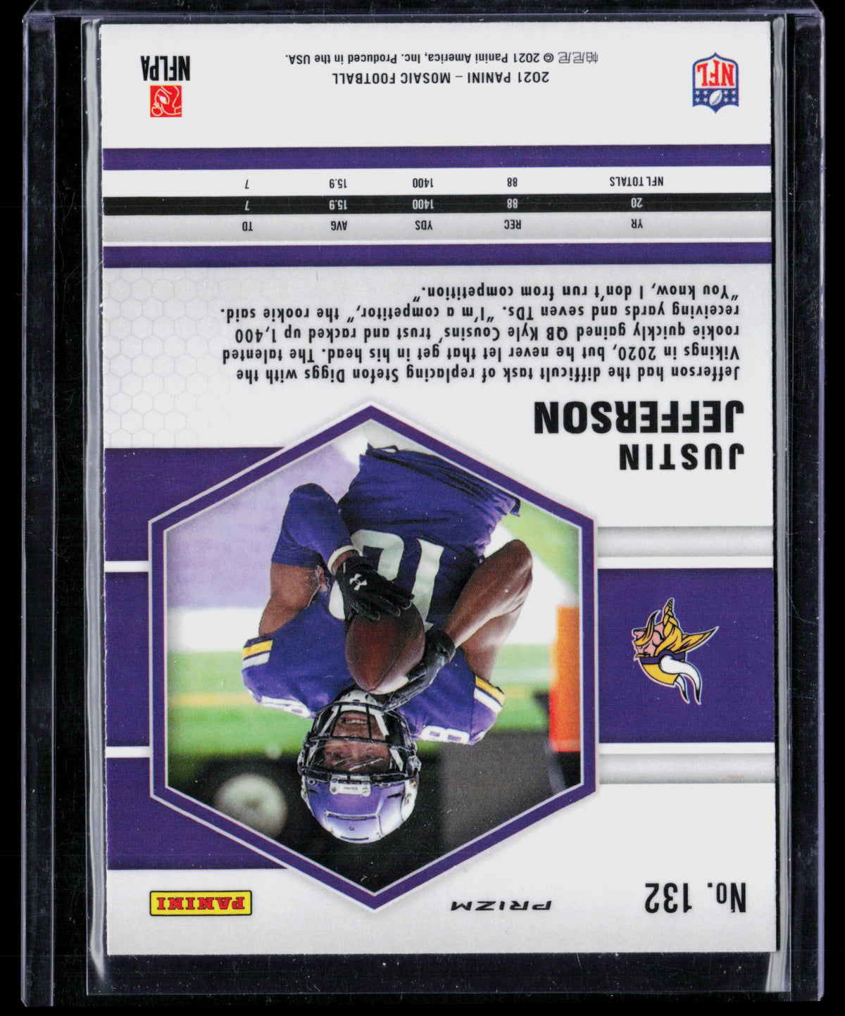 2021 Panini Mosaic Justin Jefferson #132 Genesis
