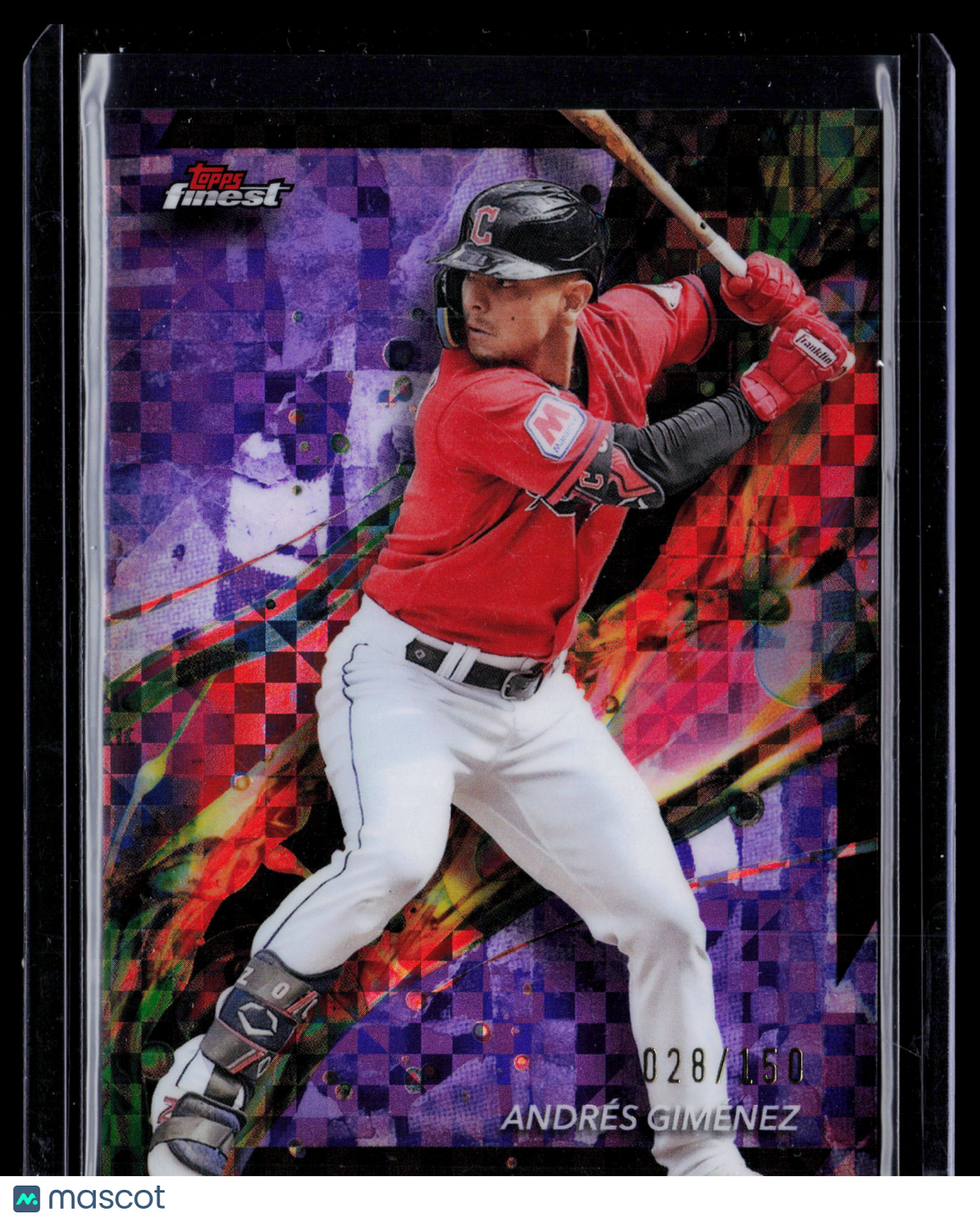 2024 Topps Finest Andrés Giménez #69 Purple Refractor 028/150